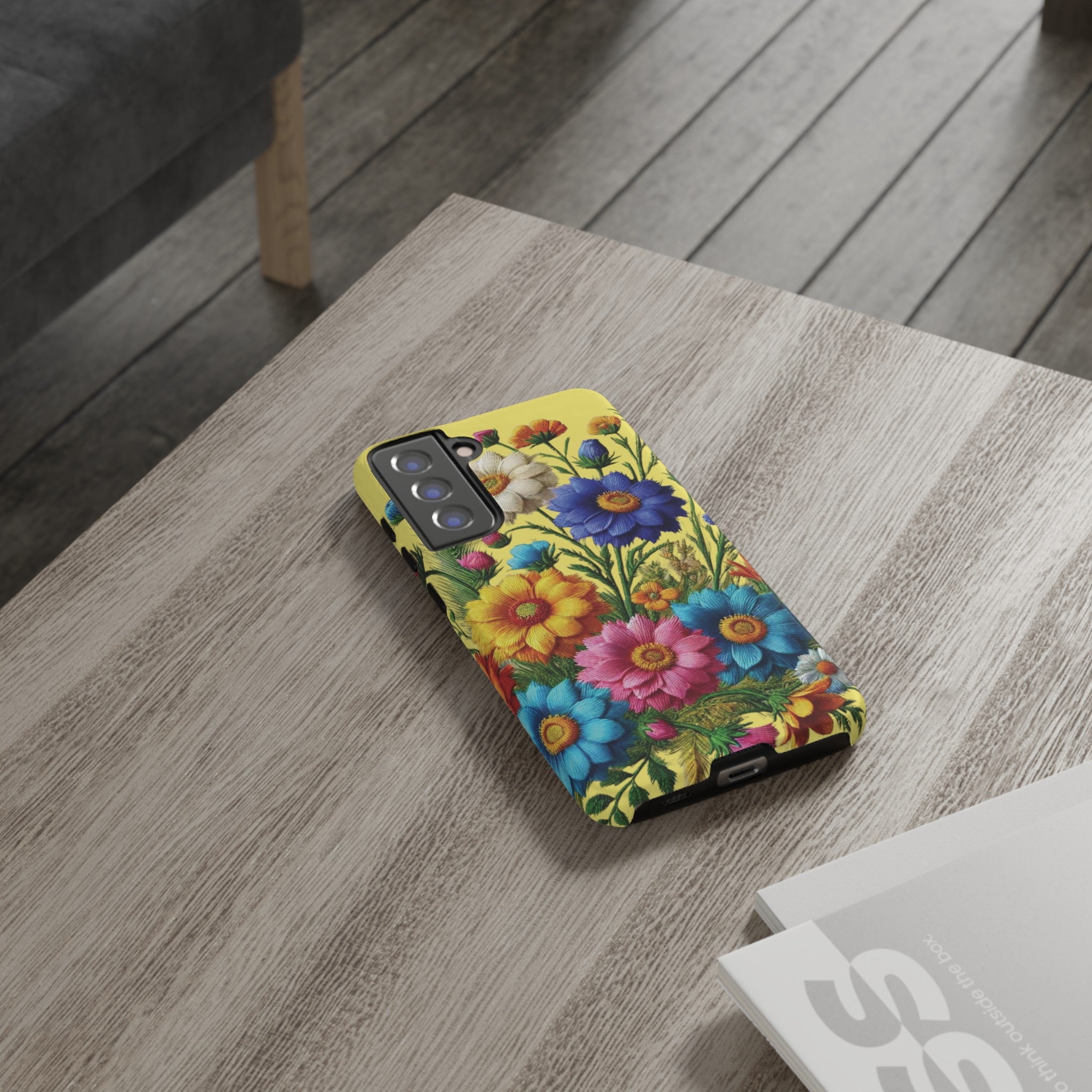 Phone Case Yellow Bright Floral Protective Phone Case Gift for Her Phone 15, Samsung iPhone Samsung  iPhone 15, Samsung iPhone Samsung Accessory Gift for Her