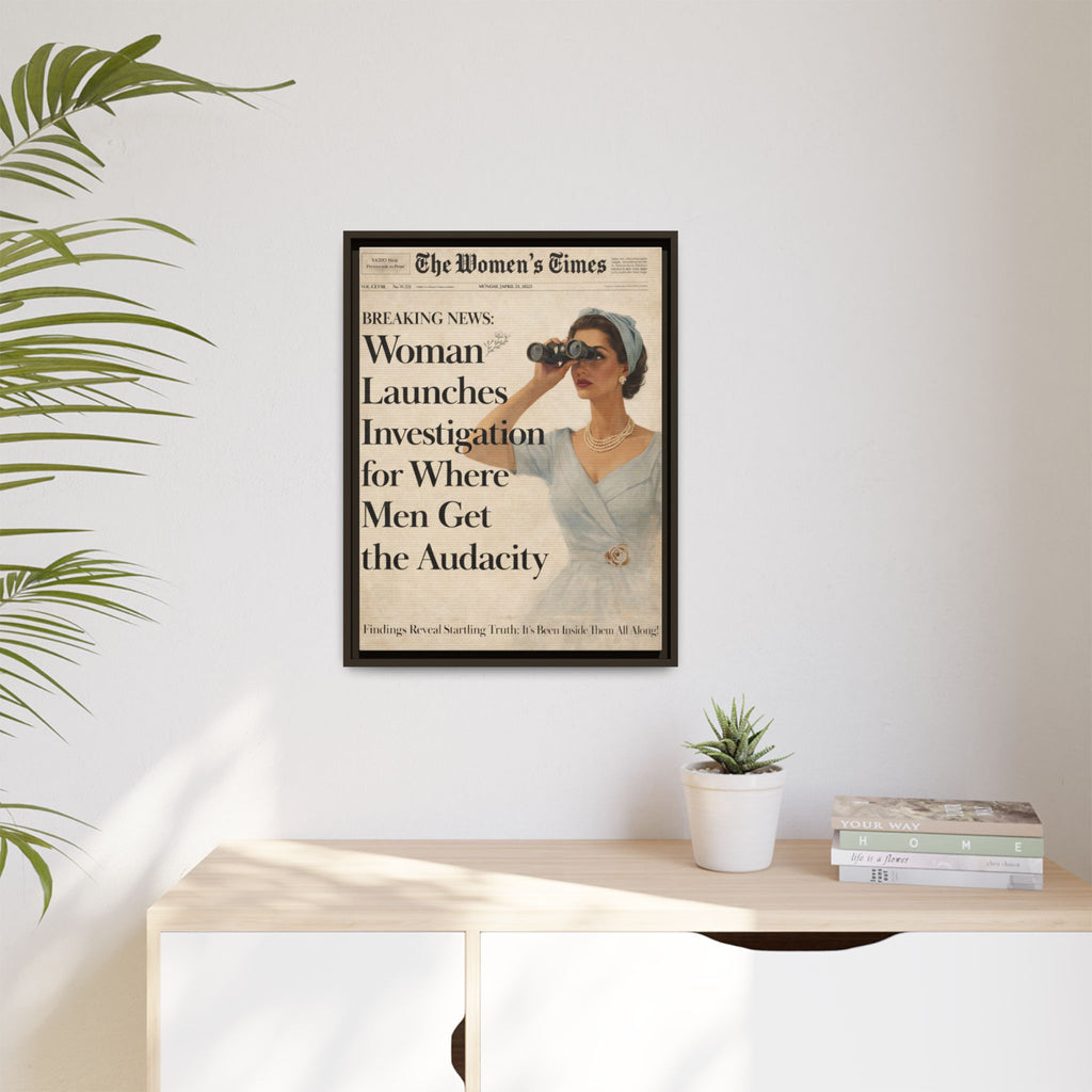 Vintage Funny Women's Retro Art Matte Canvas Framed — Retro Inspirational Wall Art