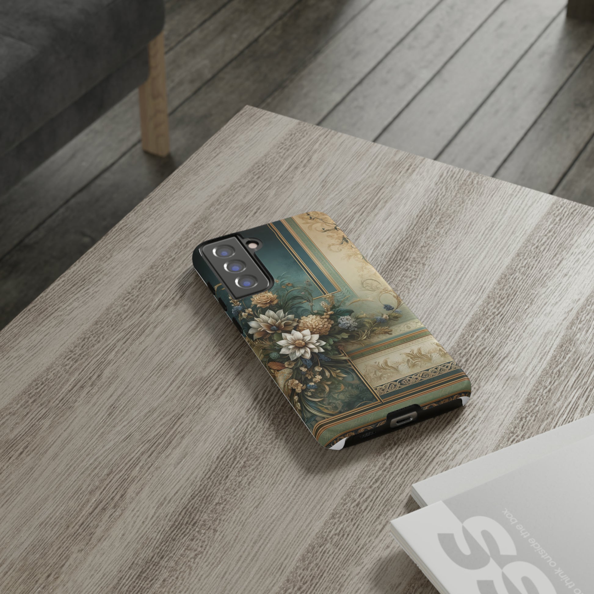 Victorian Floral Boho Luxury Phone Tough Case Floral Elegant Durable Stylish for Modern Devices iPhone 15, Samsung iPhone Samsung Accessory Gift for Her.