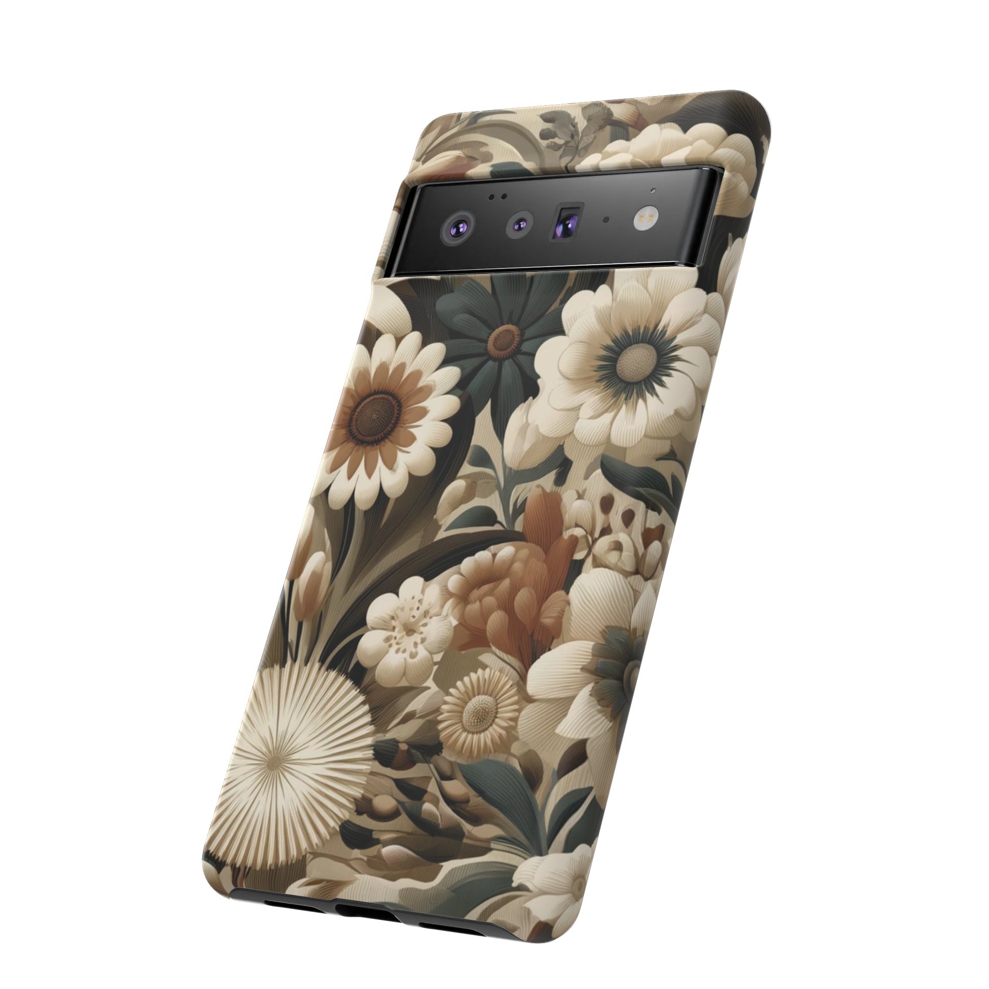 Mid-century Modern Floral Phone Case Durable for iPhone Samsung Gift iPhone 15, 14, 13 Samsung Pixel Gift for Mom Accessory Gift for Her