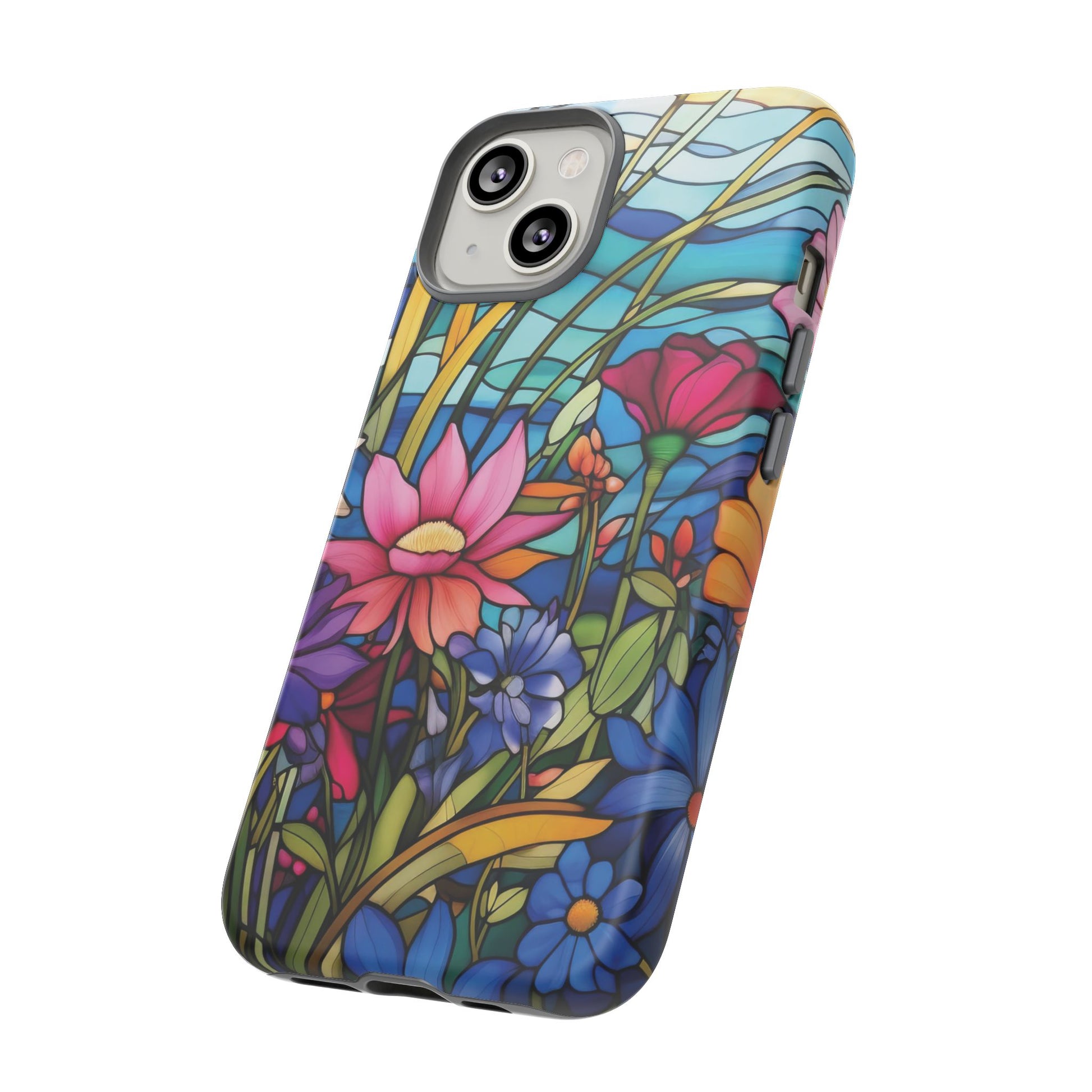 Wildflowers Stain Glass Illusion Phone Case Unique Holiday Protection for Your Device | Stylish & Durable Cover Gift for Her Phone 15, Samsung iPhone Samsung Accessory Gift for Her