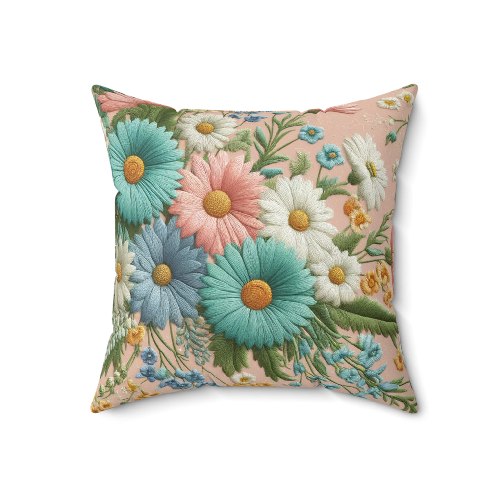 Best Elegant Pastel Floral Boho Square Pillow Add a Touch of Nature to Your Home Decor | Premium Quality, Soft, and Durable | Perfect for Couch, Bed, or Chair | Elegant Floral Bedrooms, Soft,Pillow Gift New House, Bridal Shower Gift - MRSBYVALLE
