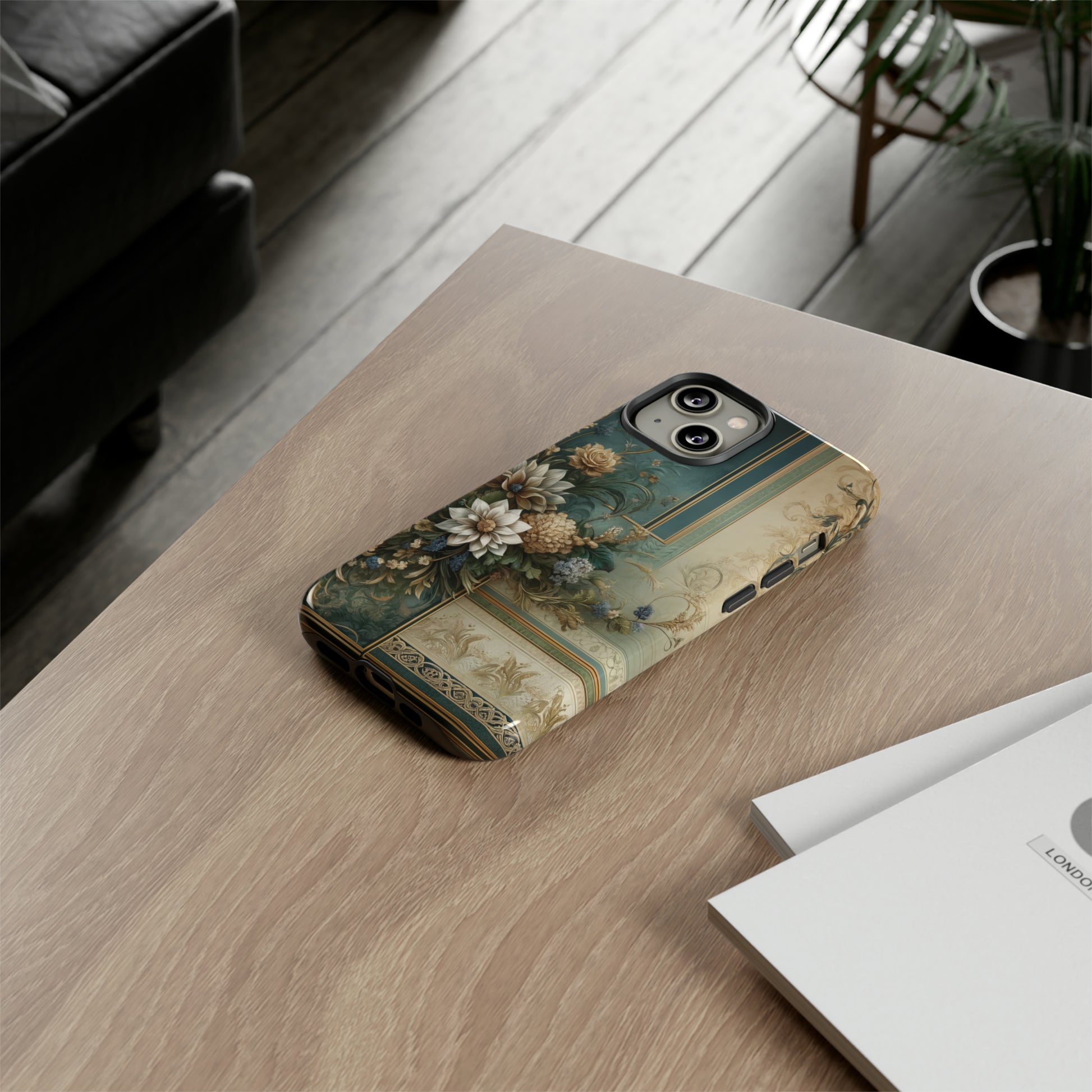 Victorian Floral Boho Luxury Phone Tough Case Floral Elegant Durable Stylish for Modern Devices iPhone 15, Samsung iPhone Samsung Accessory Gift for Her.