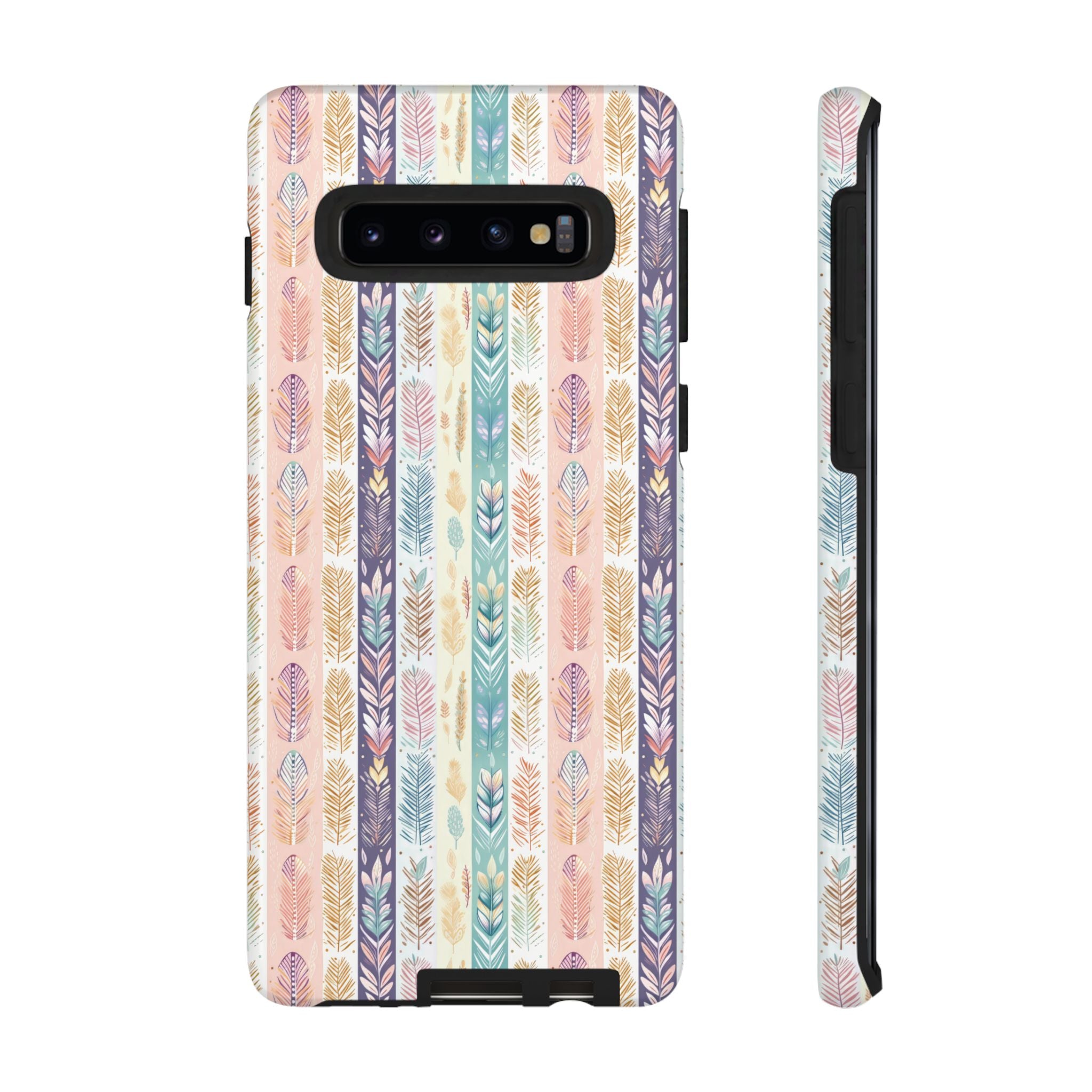 Boho Pastel Feathers Modern Watercolor Abstract Phone Case Compatible with iPhone, Samsung & More - Stylish, Durable Protection with Vibrant Artistic Design Perfect Gift for Her