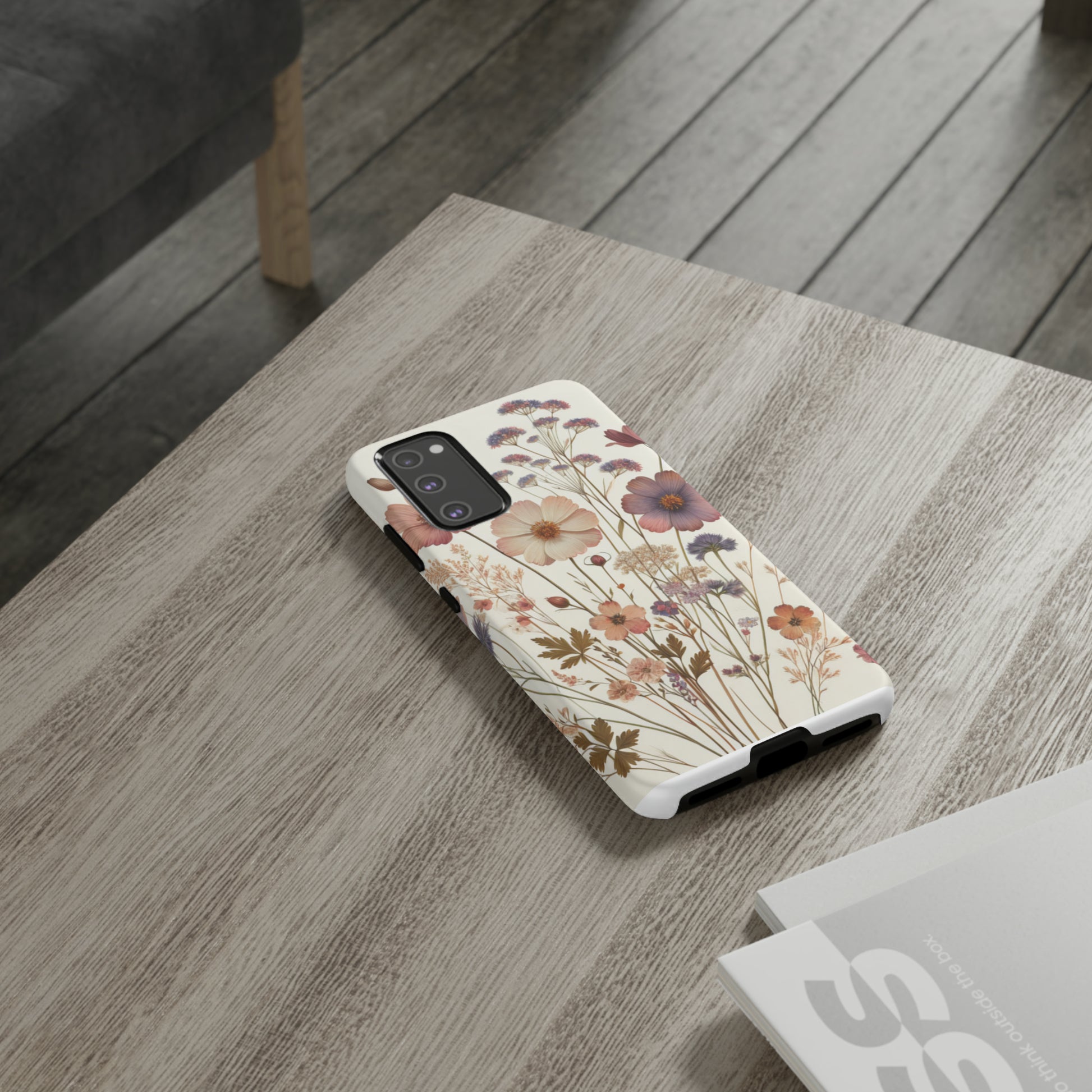 Wildflower Boho Luxury Phone Tough Case Floral Elegant Durable Stylish for Modern Devices iPhone 15, Samsung iPhone Samsung Accessory Gift for Her.