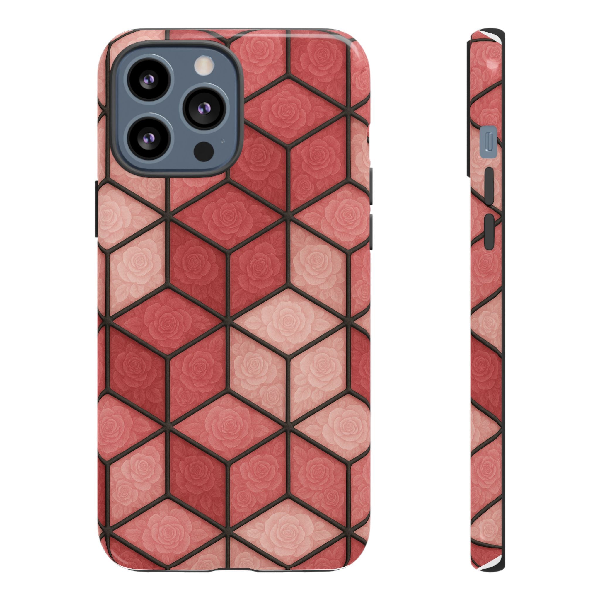 Geometric Stained Glass Illusion Phone Case Colorful Abstract Art, Aesthetic Protective Cover for iPhone, Samsung & Google, Unique Gift Idea Mom