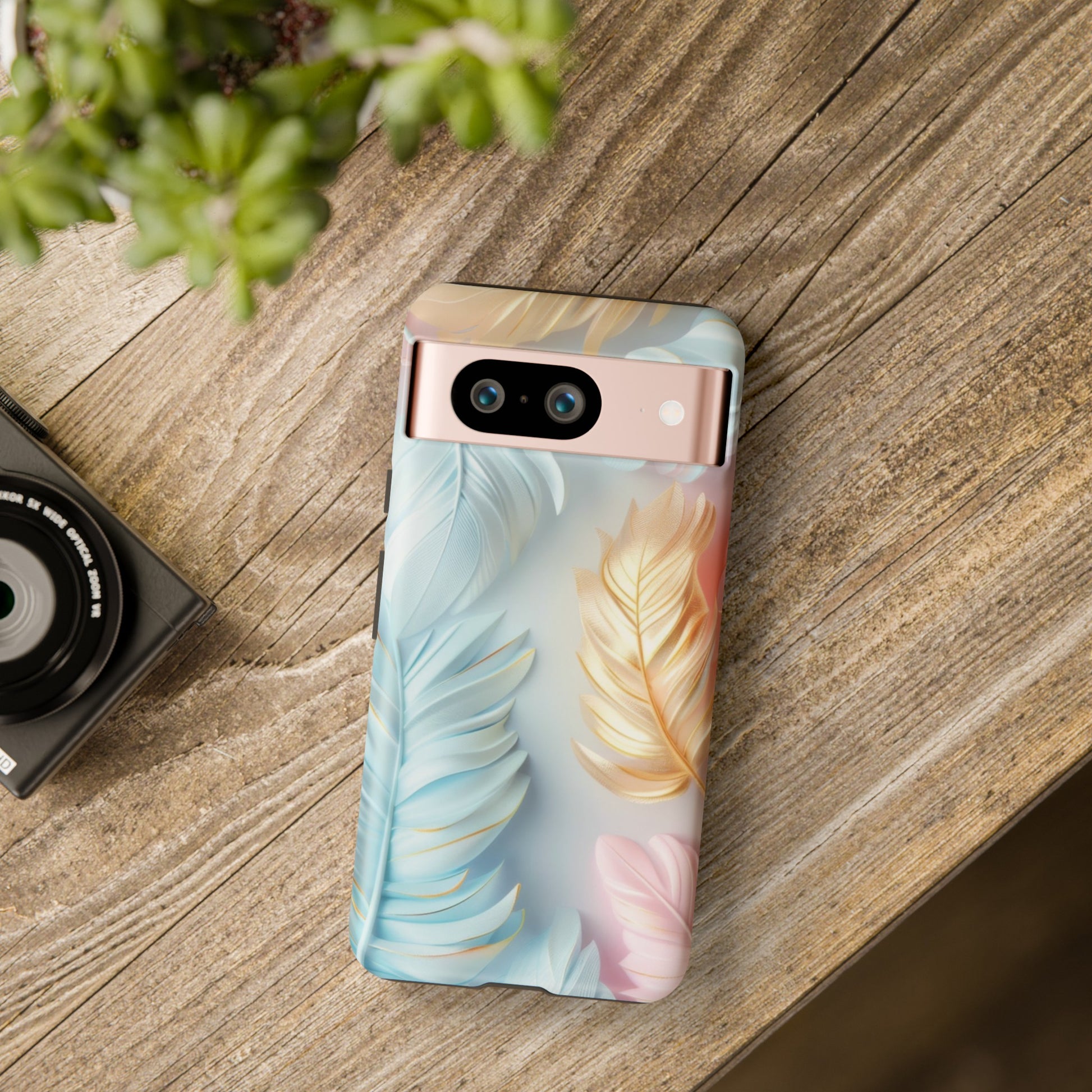 Pastel Feathers Protective Phone Case Gift for Her Phone 15, Samsung iPhone Samsung Gift for Her Case iPhone 15, Samsung iPhone Samsung Accessory Gift for Her