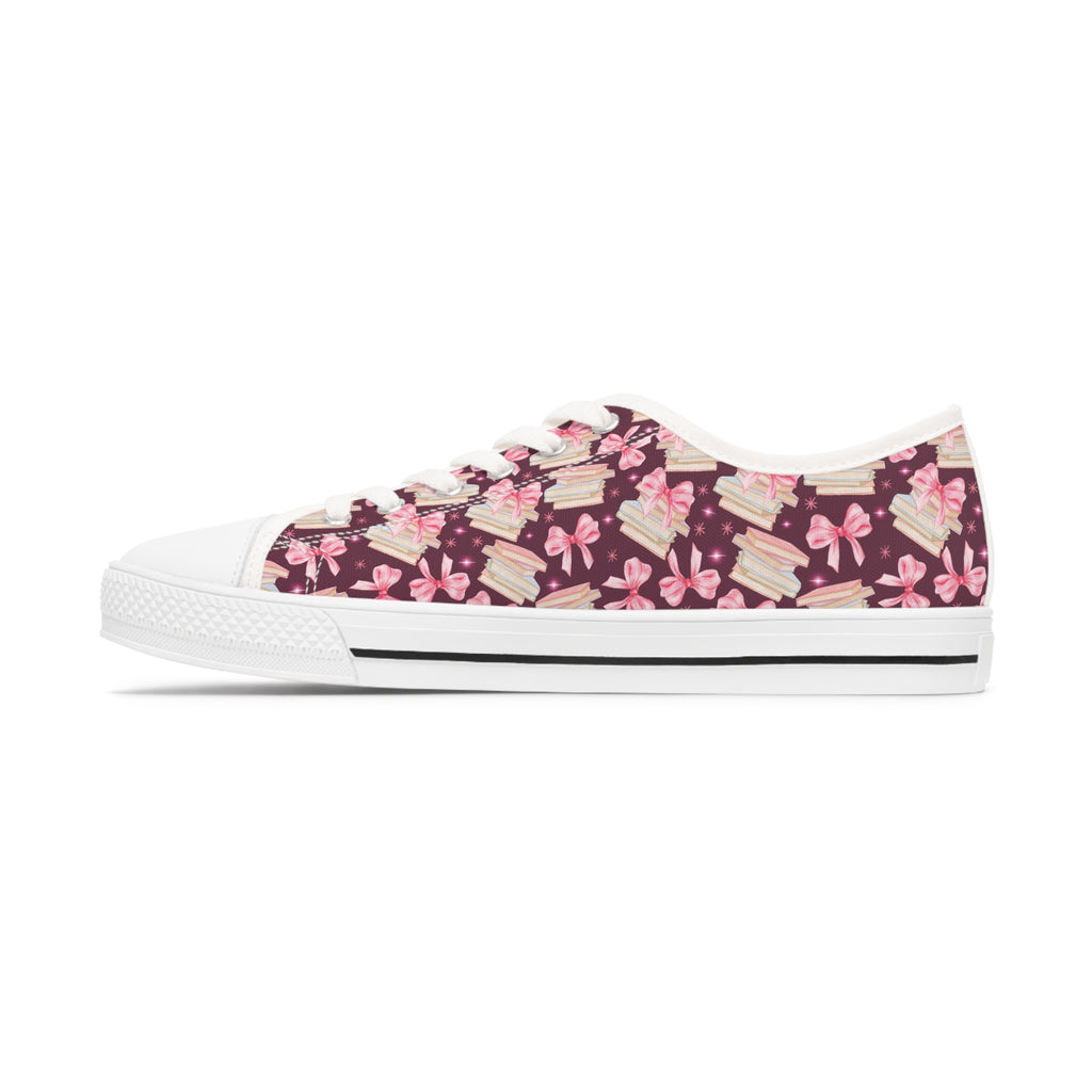 Coquette Pink Bows & Books Sneakers Step Out in Style with Stunning USA Symbol! Perfect for Everyday Wear and Proud Americans. Durable, High-Quality Footwear Everyday Activities - MRSBYVALLE