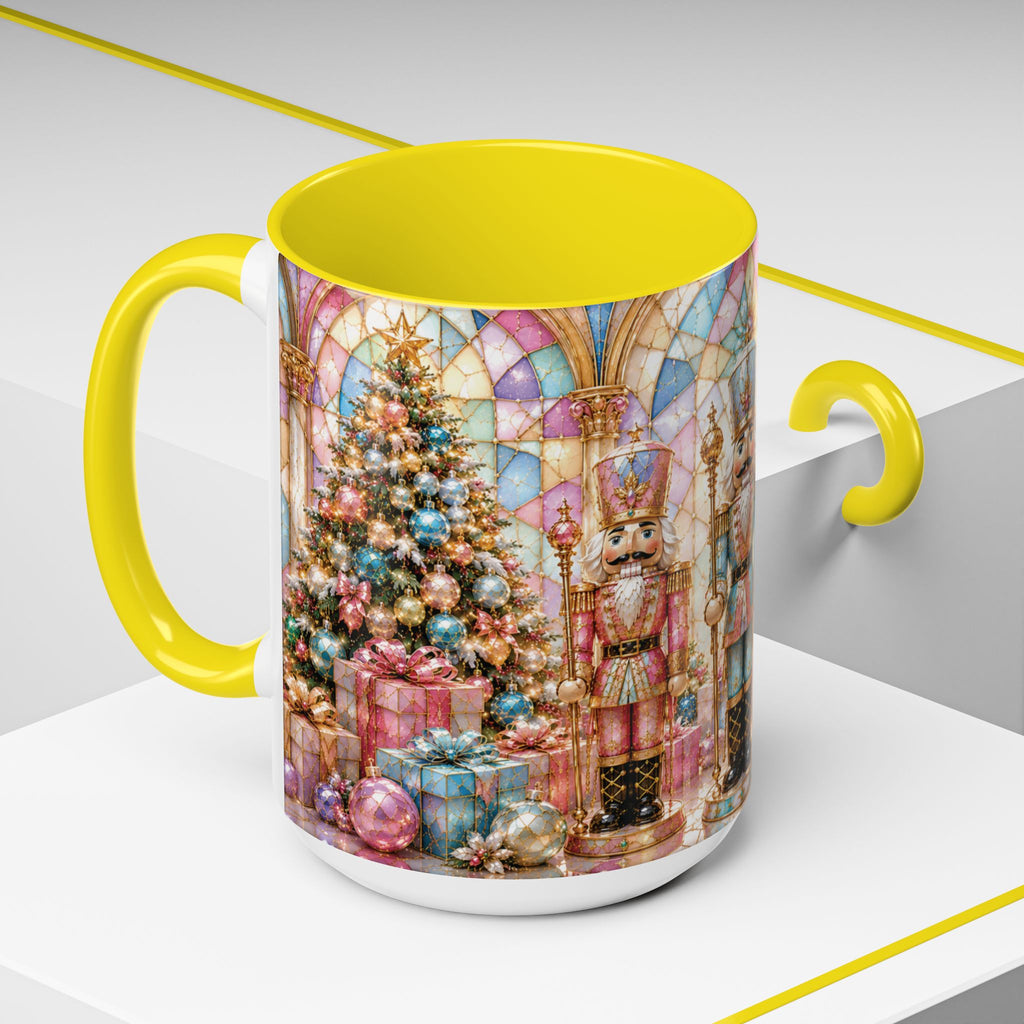 Nutcracker Christmas Coffee Mug – Festive Stained-Glass Holiday Accent Cup (11/15oz) Gift for Her