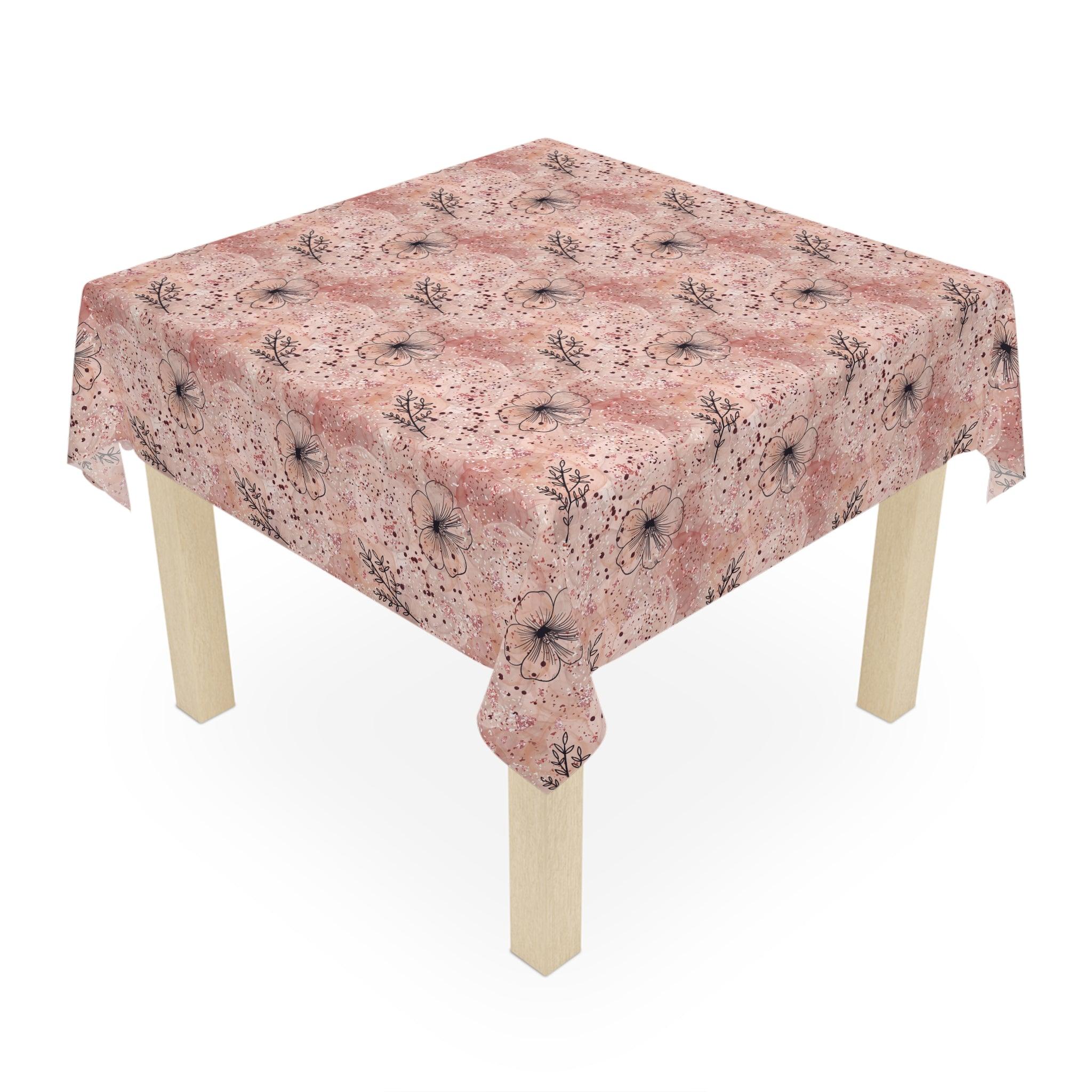 Pink BOHO Enchanting Cottagecore Tablecloth Perfect for Rustic Elegance and Nature-Inspired Dining Elegant, Washable Linens for Home, Weddings, Birthdays all Events Durable & Stylish for All Occasions - MRSBYVALLE