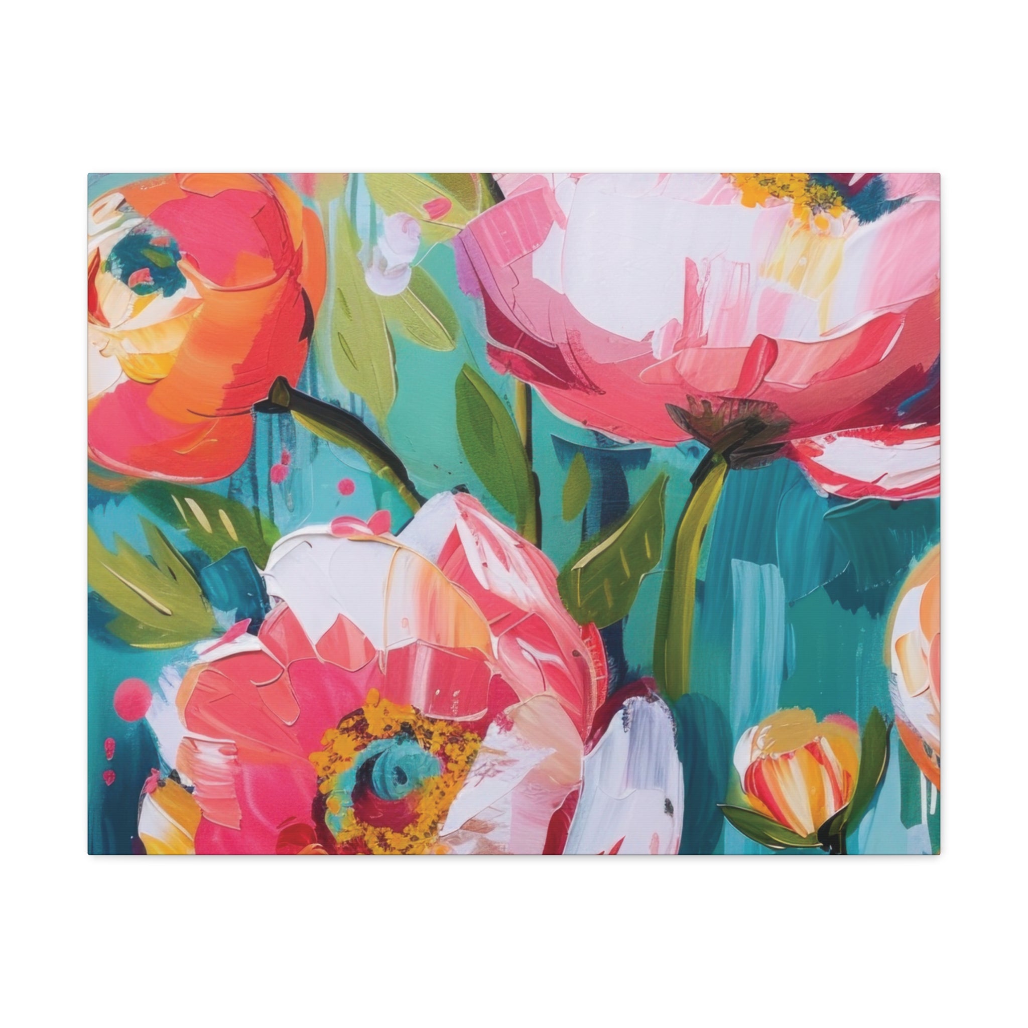 Unique Boho Floral Wall Art Matte Canvas Stretched, Vibrant Botanical Design, Perfect for Living Room, Bedroom, or Office Decor, Adds a Stylish Touch to Any Space - MRSBYVALLE