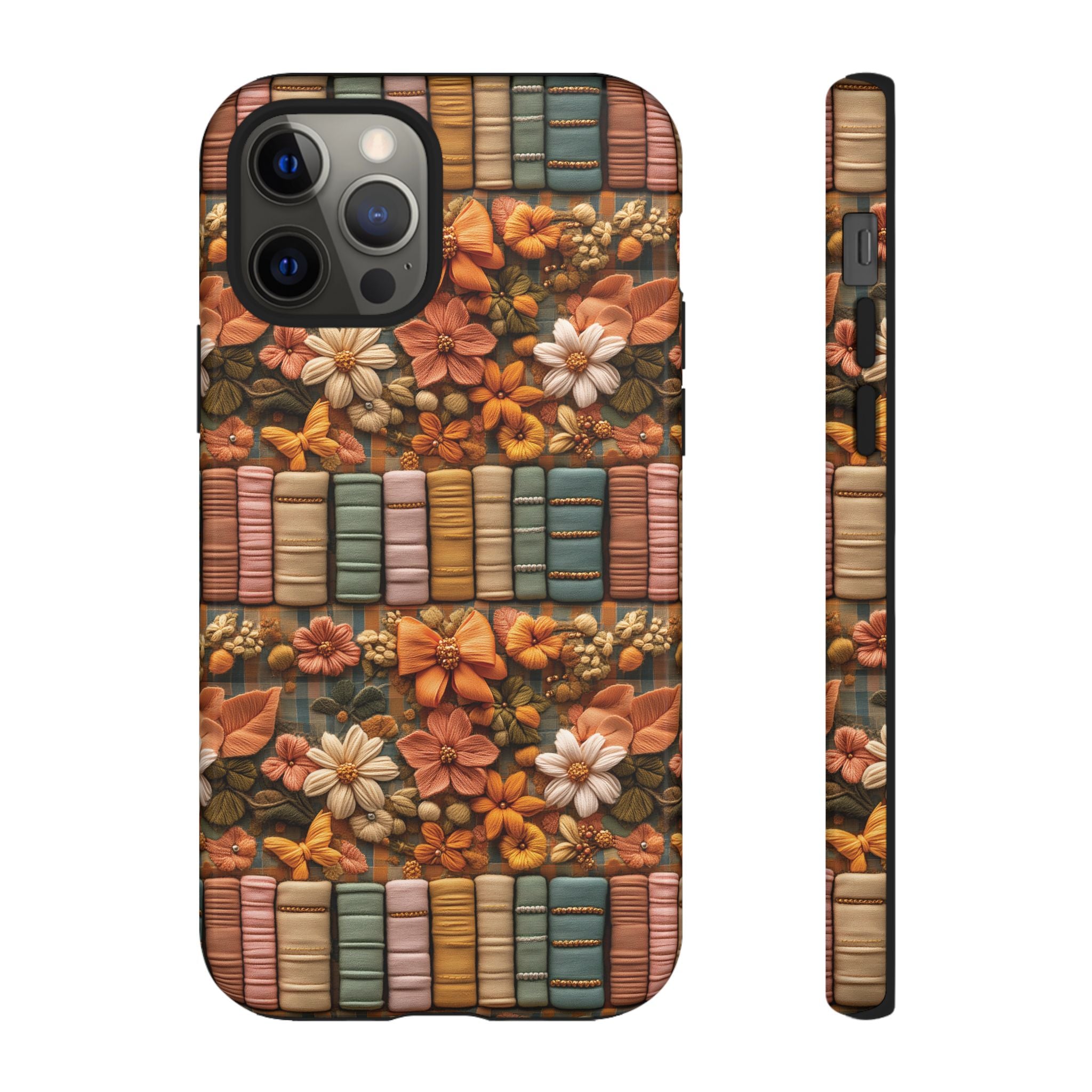 3D Illusion Boho Floral and Books Phone Case Gift for Her Phone 15, Samsung iPhone Samsung Gift for Her Case iPhone 15, Samsung iPhone Samsung Accessory Gift for Her