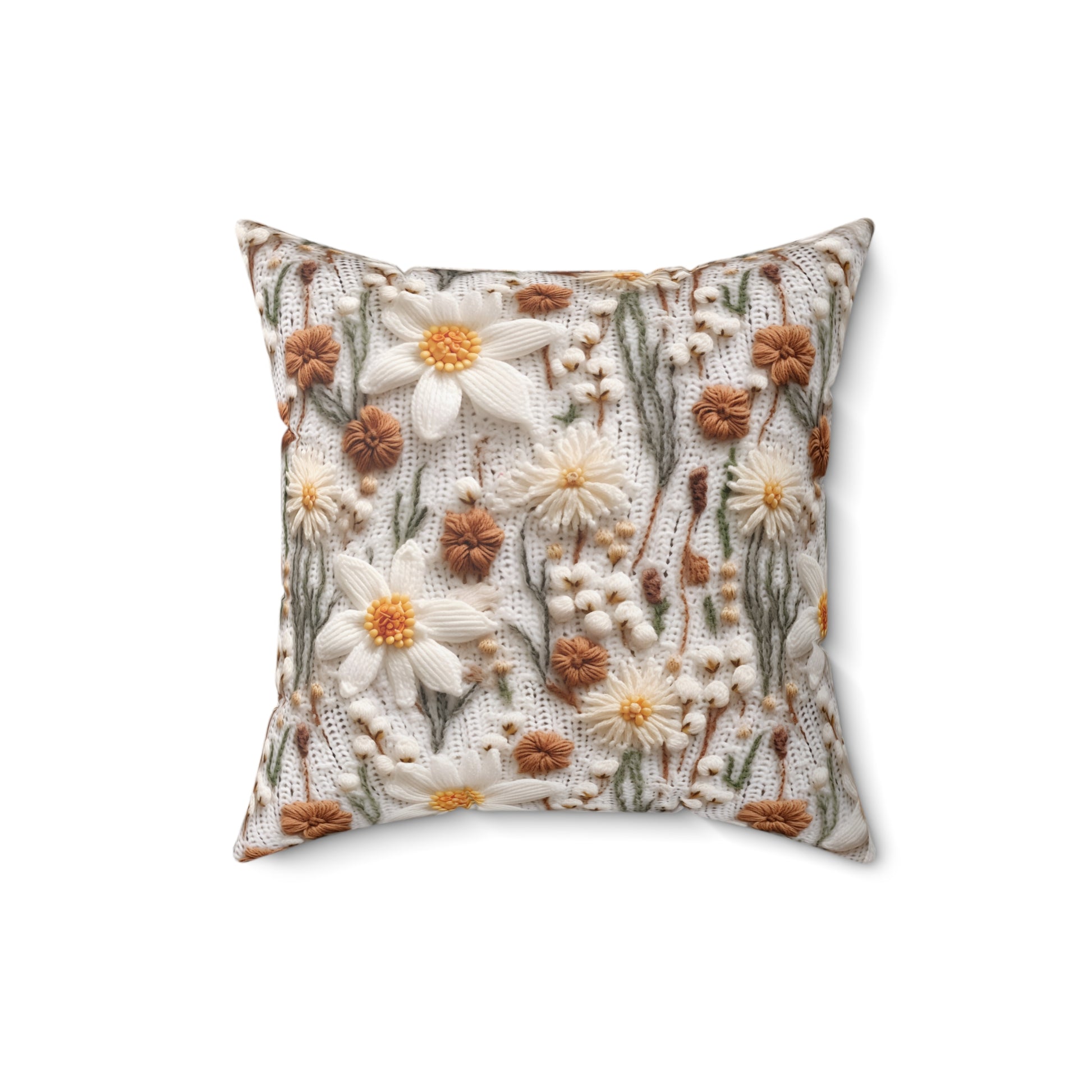 Enchanting Wildflower Mirage Boho 3D Embroidery Illusion Decorative Pillow Touch of Beauty to Your Decor Living Room Comfort for Bedroom or Housewarming Gift New House, Bridal Shower Gift.