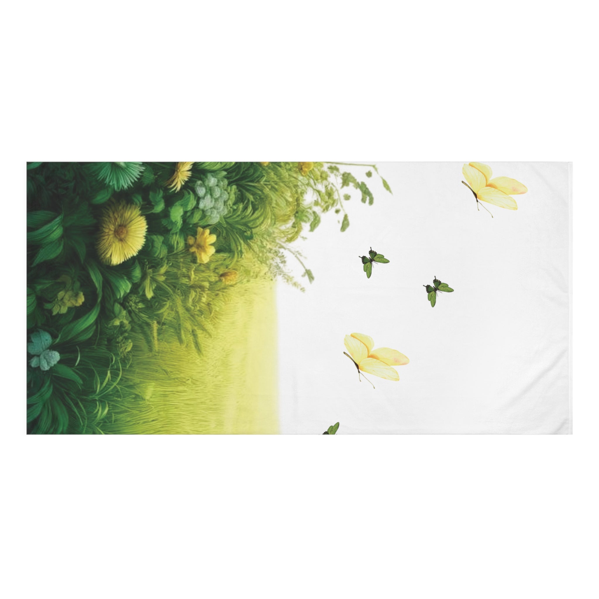 Spring Meadow Towel A Dance of Grass and Blooms Soft & Luxurious Mink-Cotton Towel 30x60 Elevate Your Bath Experience Vibrant Nature-Inspired Elegance Housewarming Gift.