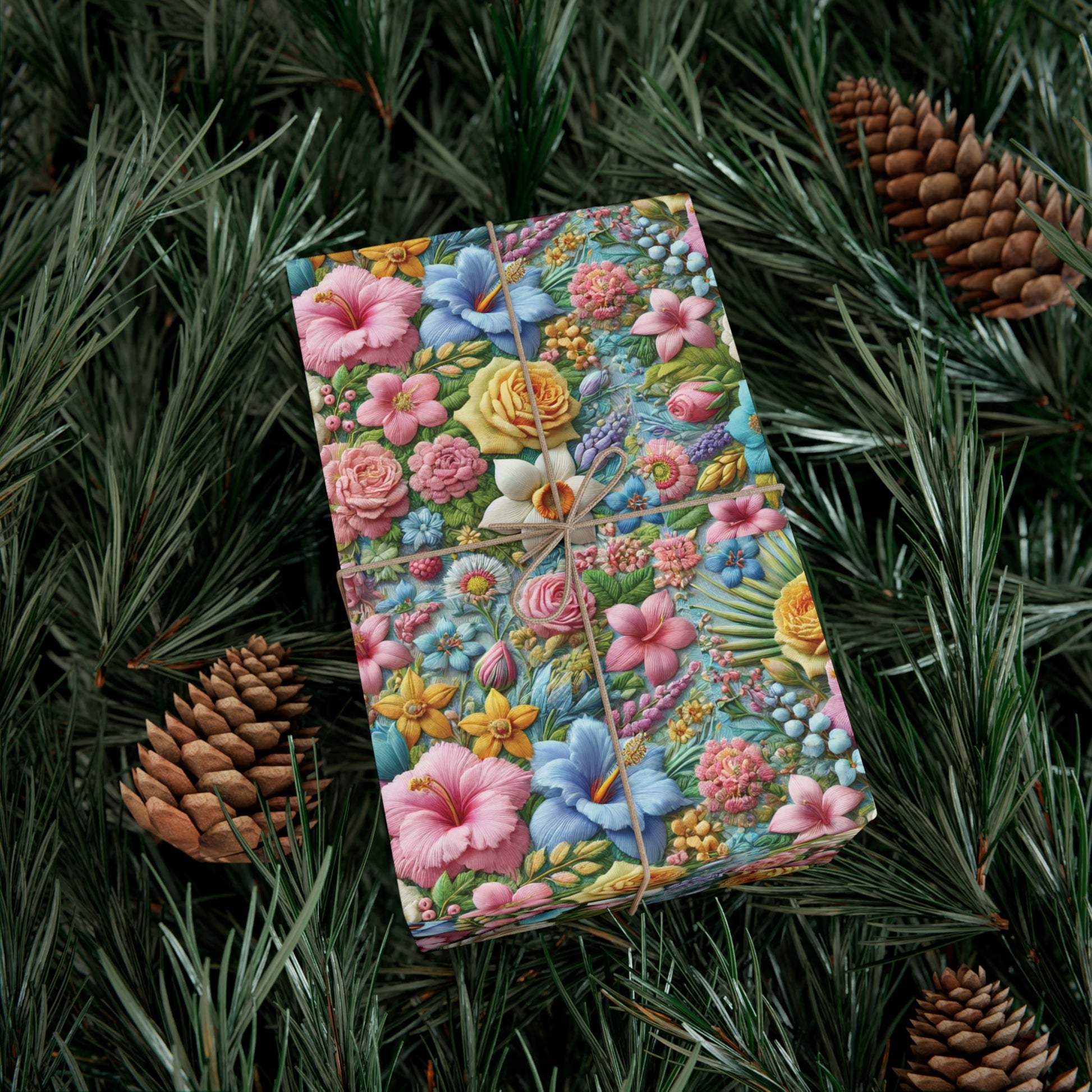Gift Wrap Pastel Floral Wrapping Paper Elegant Flower Design, Premium Quality Gift Wrap for All Occasions, Beautiful Versatile for Birthdays, Weddings, and More Decor - MRSBYVALLE