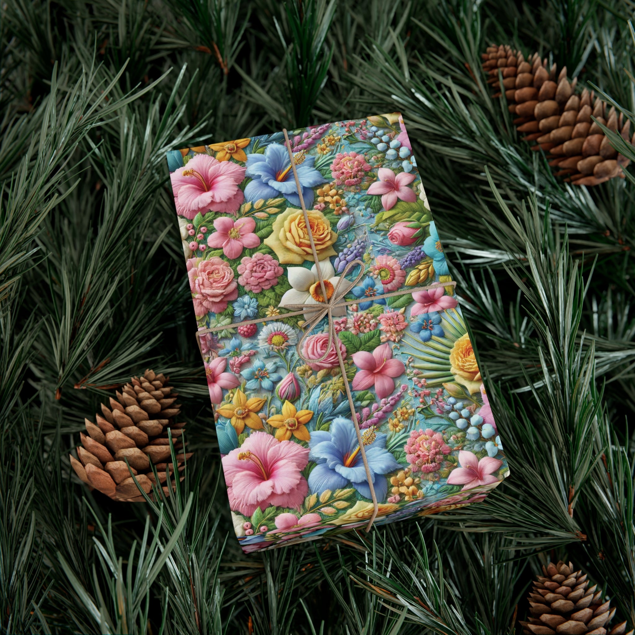 Gift Wrap Pastel Floral Wrapping Paper Elegant Flower Design, Premium Quality Gift Wrap for All Occasions, Beautiful Versatile for Birthdays, Weddings, and More Decor - MRSBYVALLE
