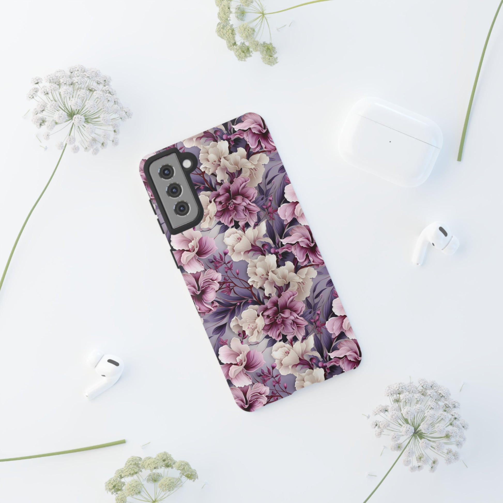 Lavender Flowers Protective Phone Case Gift for Her Phone 15, Samsung iPhone Samsung Gift for Her Case iPhone 15, Samsung
