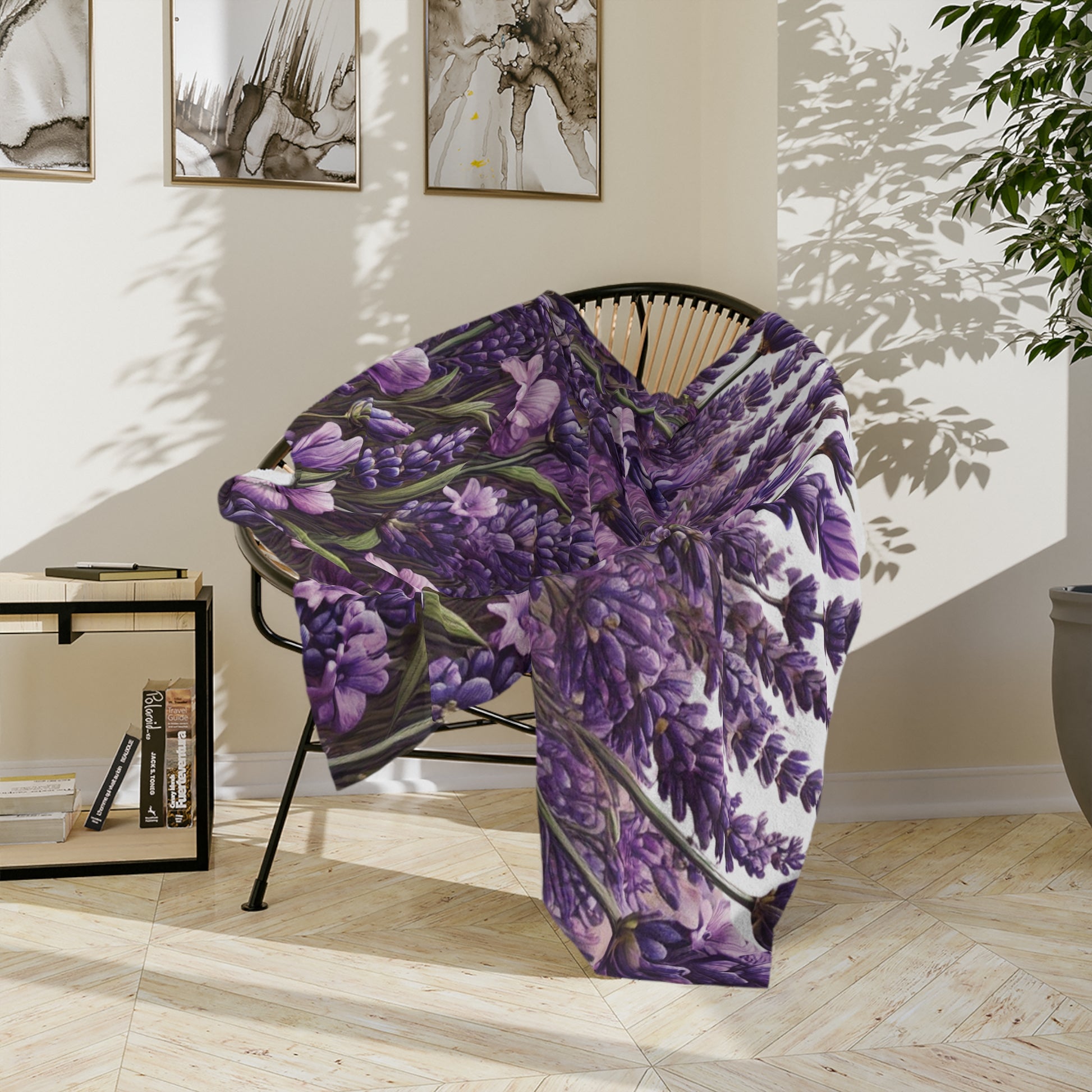 Wildflowers Lavender Bright Colors Minky Blanket Throw Ultra-Soft Minky Blanket Cozy Comfort Blanket Elegant Home Decor Plush Microfiber for Maximum Comfort Blanket, Perfect for Snuggling Decor, Cozy All-Season Warmth, Housewarming Gift Throw