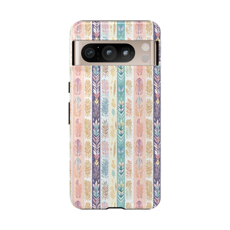 Boho Pastel Feathers Modern Watercolor Abstract Phone Case Compatible with iPhone, Samsung & More - Stylish, Durable Protection with Vibrant Artistic Design Perfect Gift for Her