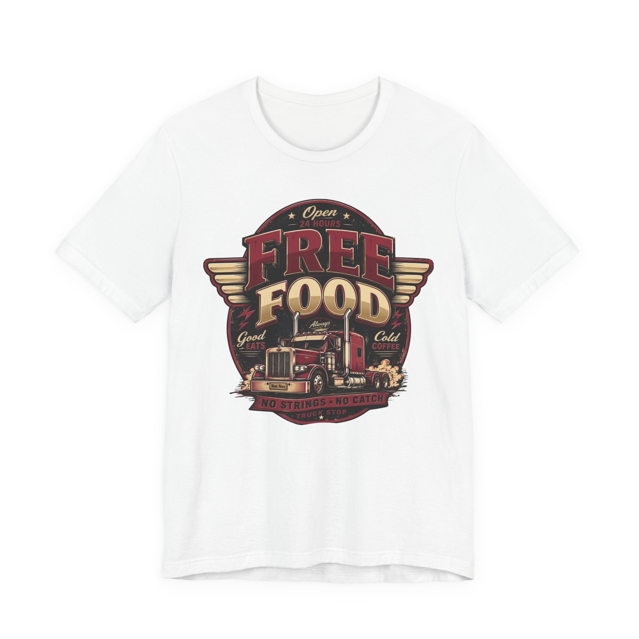 T-shirt humoristique « Free Food » pour camion de cuisine, parfait pour papa ou mari