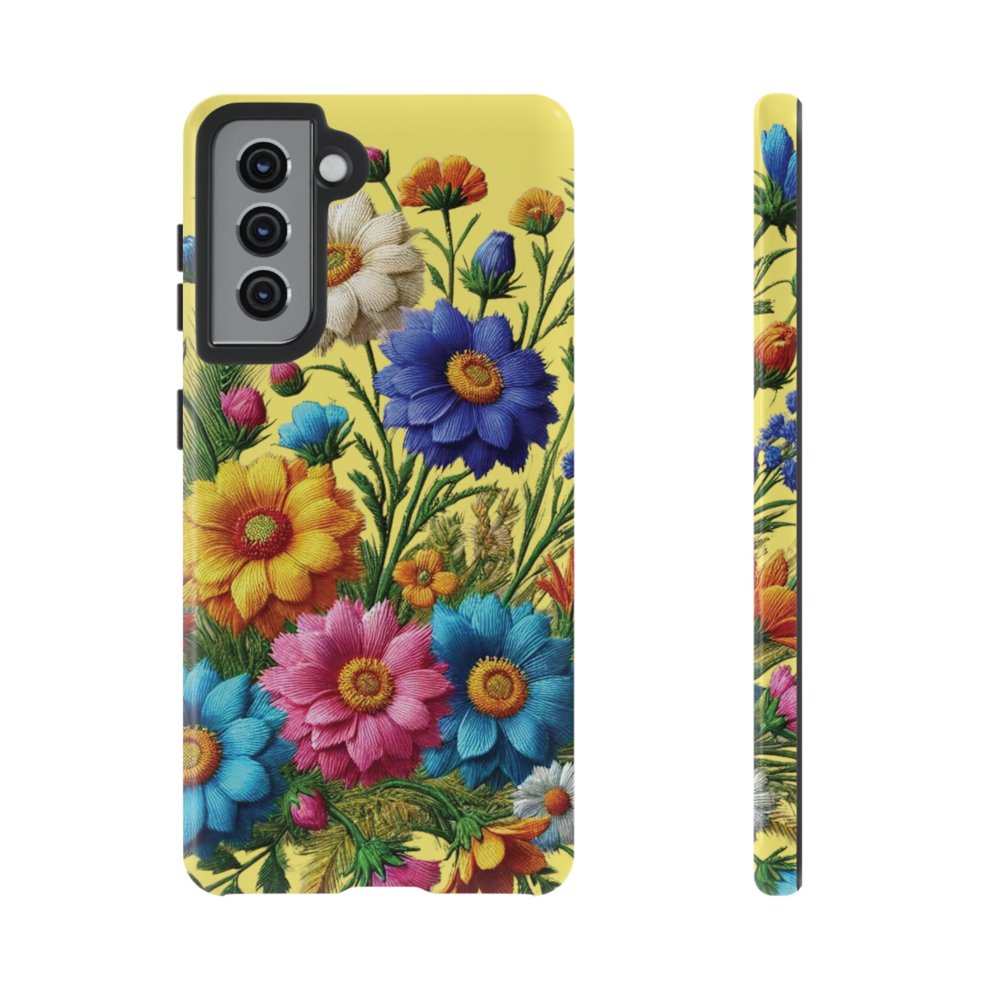 Phone Case Yellow Bright Floral Protective Phone Case Gift for Her Phone 15, Samsung iPhone Samsung  iPhone 15, Samsung iPhone Samsung Accessory Gift for Her