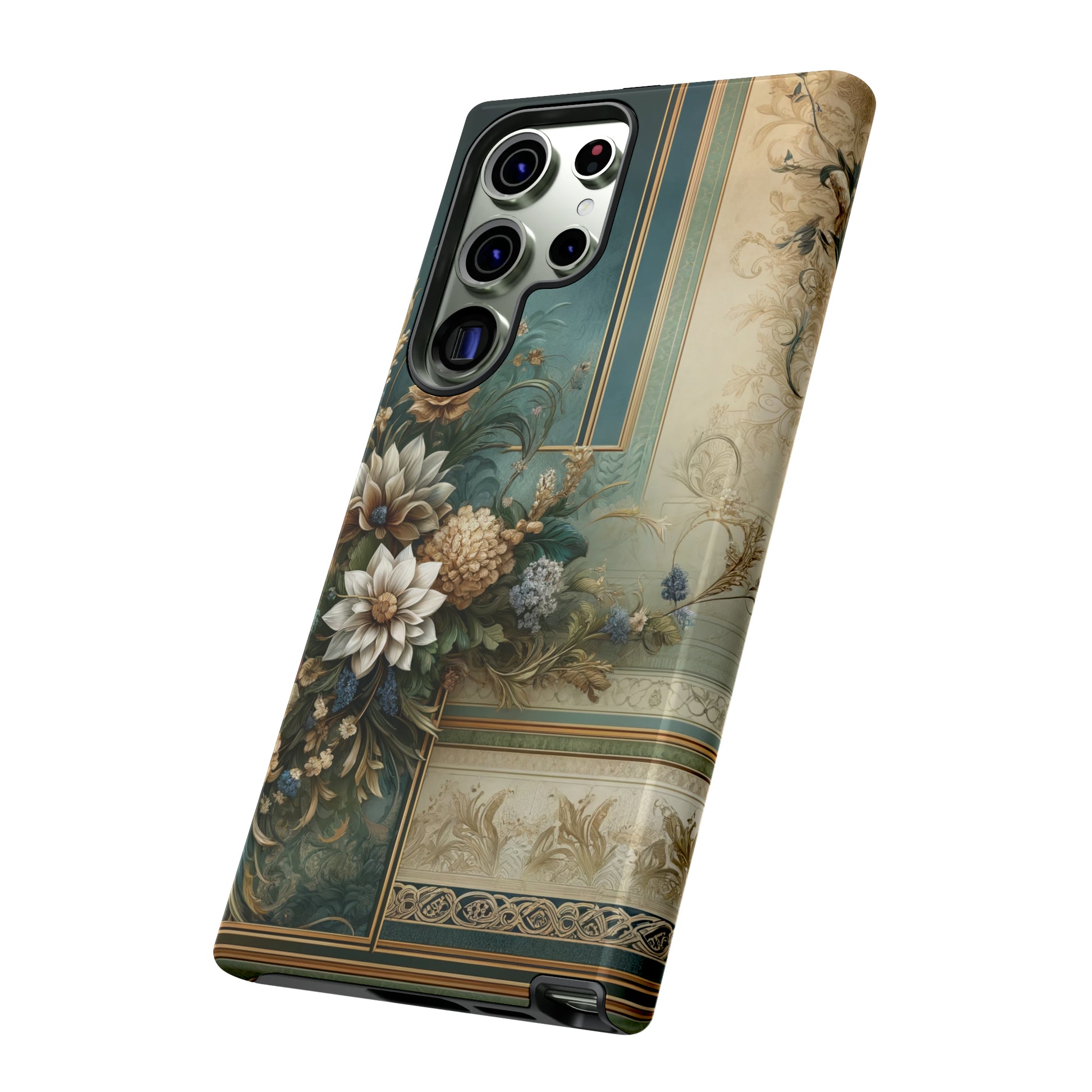 Victorian Floral Boho Luxury Phone Tough Case Floral Elegant Durable Stylish for Modern Devices iPhone 15, Samsung iPhone Samsung Accessory Gift for Her.