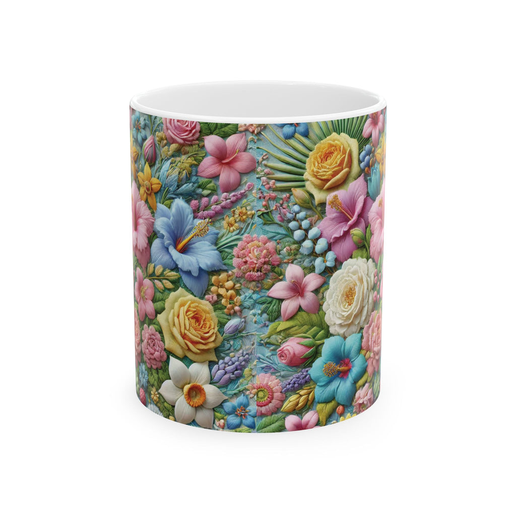 Pastel Floral Ceramic Mug – Elevate Your Sip with Spiritual Style, Available in 11oz & 15oz, Ideal for Coffee, Tea, or Hot Chocolate Moments That Inspire Gift for Mom - MRSBYVALLE