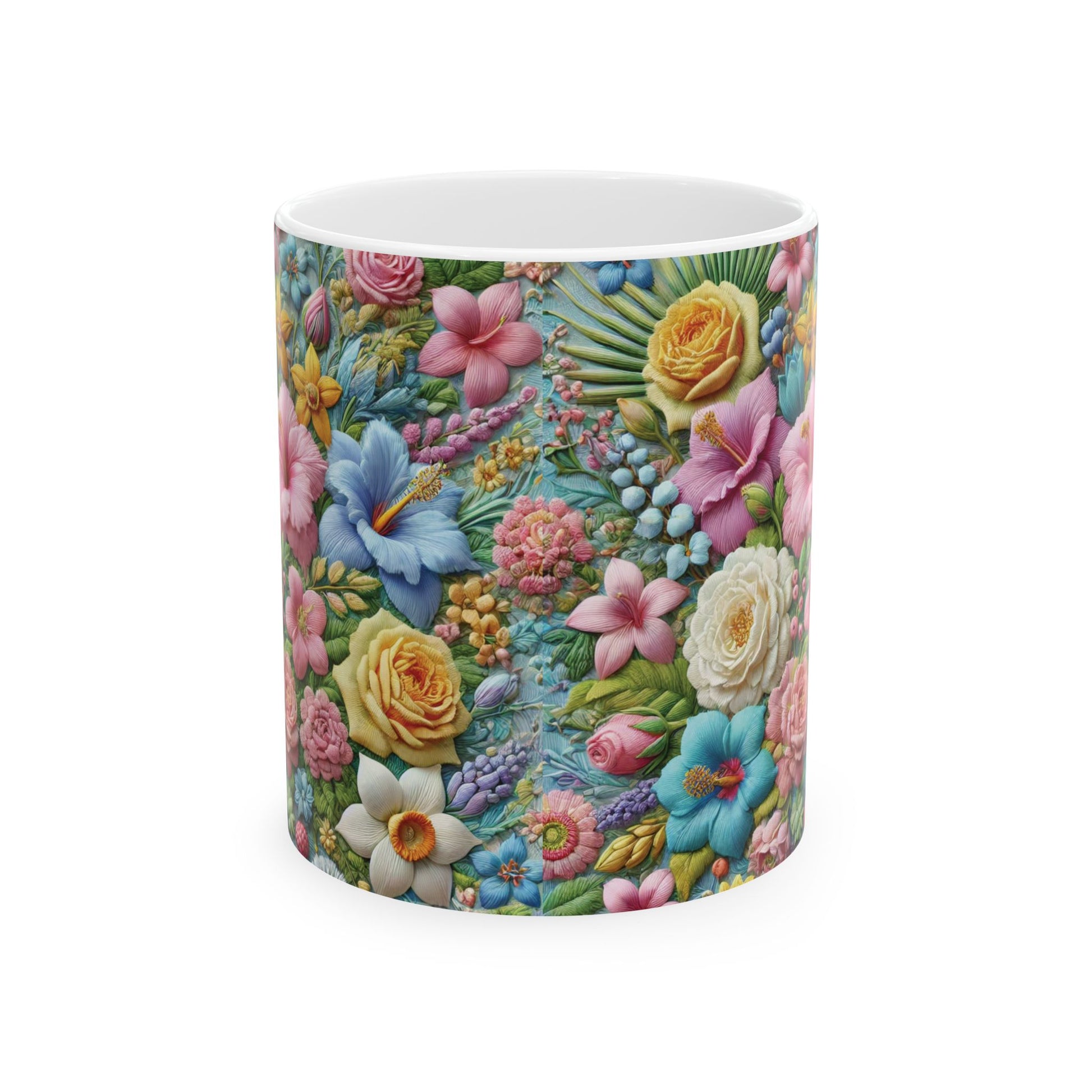 Pastel Floral Ceramic Mug – Elevate Your Sip with Spiritual Style, Available in 11oz & 15oz, Ideal for Coffee, Tea, or Hot Chocolate Moments That Inspire Gift for Mom - MRSBYVALLE