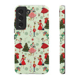 1950s Vintage Phone Case - Retro Christmas Design | Unique Holiday Protection for Your Device | Stylish & Durable Cover Gift for Her Phone 15, Samsung iPhone Samsung Accessory Gift for Her