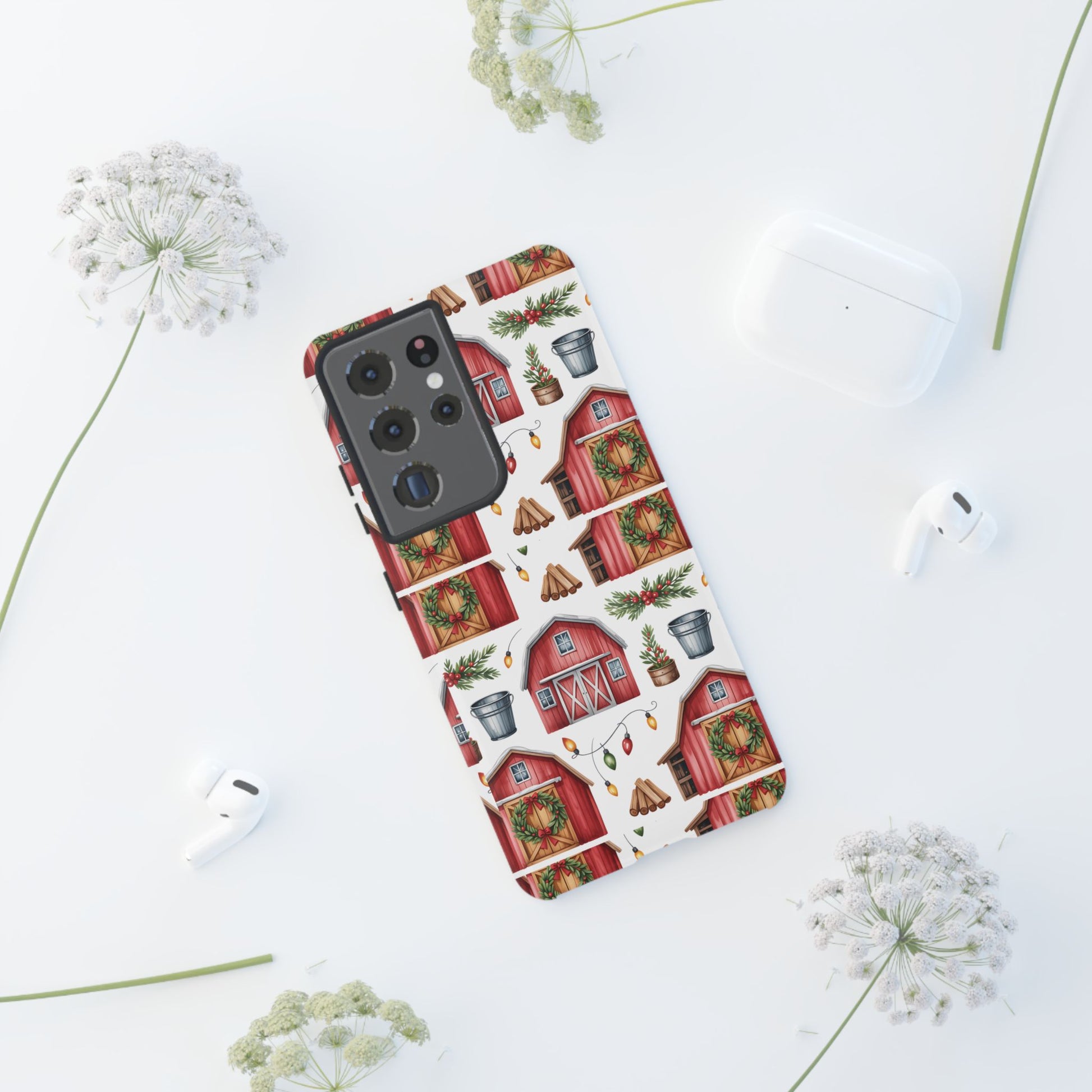 Farmhouse Christmas Design Phone Case - Stylish, Protective Cover for All Models Gift for Mom Accessory Gift for Her