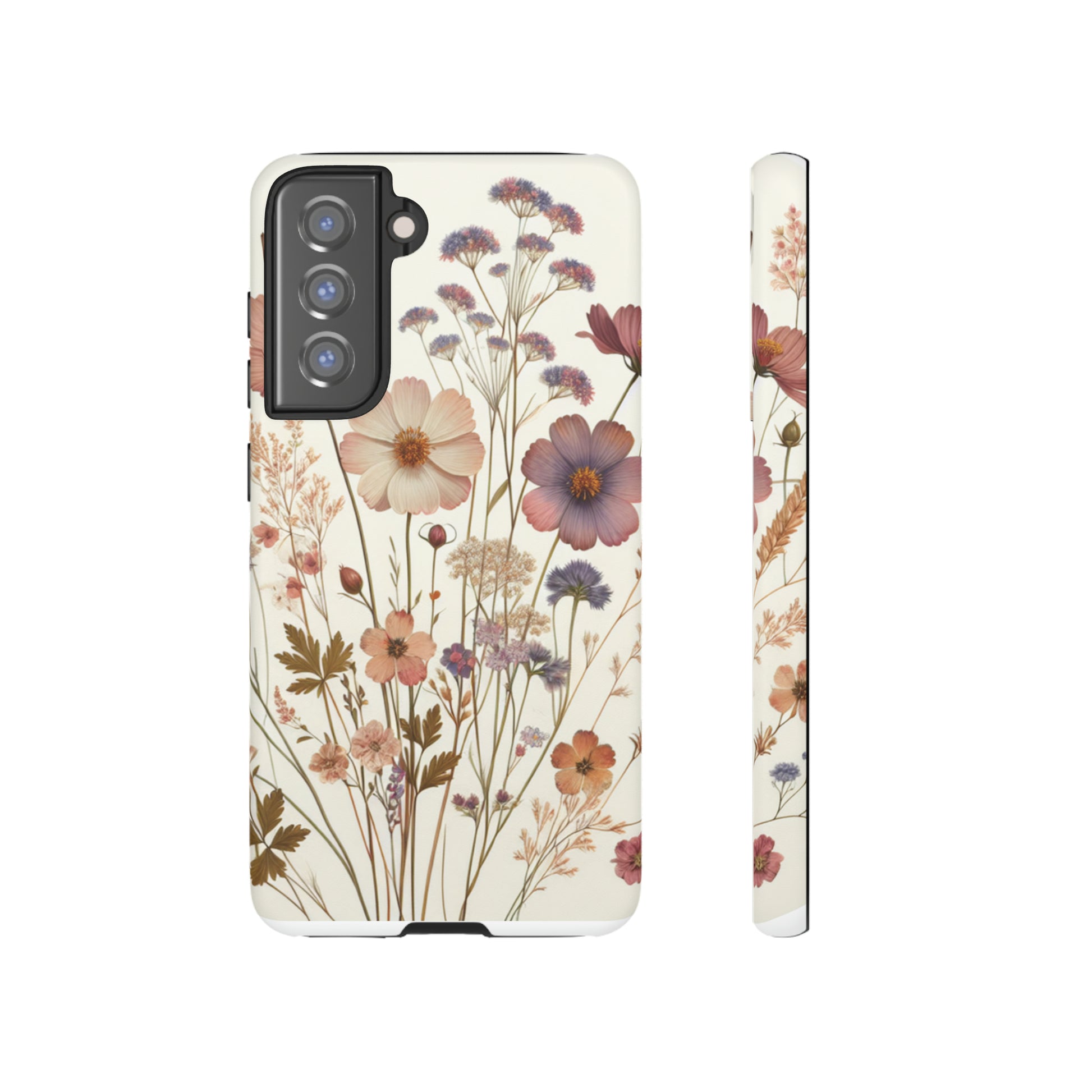 Wildflower Boho Luxury Phone Tough Case Floral Elegant Durable Stylish for Modern Devices iPhone 15, Samsung iPhone Samsung Accessory Gift for Her.