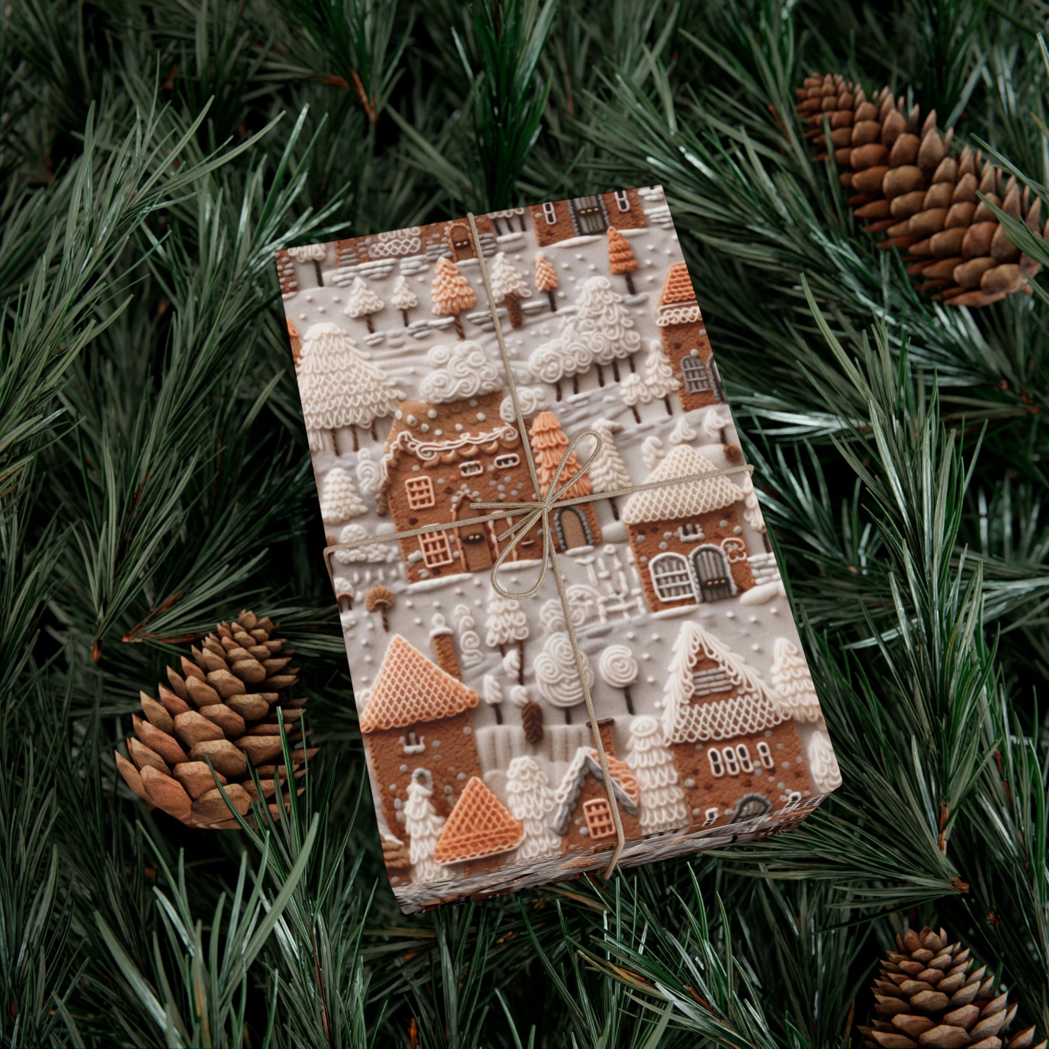 Charming Gingerbread House Wrapping Paper - Festive Holiday Design, Premium Quality, 100% Recyclable, Perfect for Christmas Gifts and Special Occasions - MRSBYVALLE