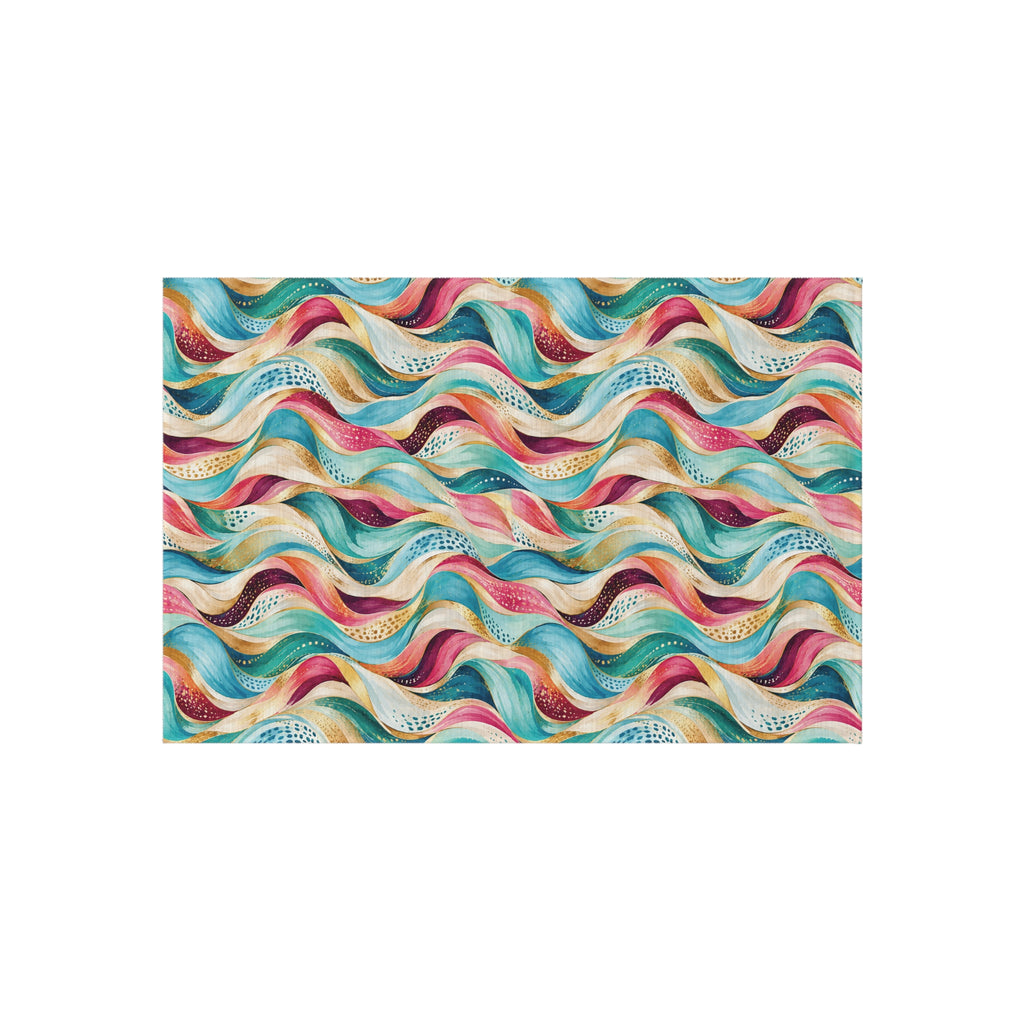 Abstract Wave Outdoor Patio Rug