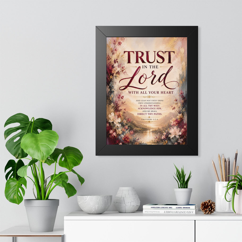 Trust in the Lord Scripture Art Poster | Framed Vertical Poster