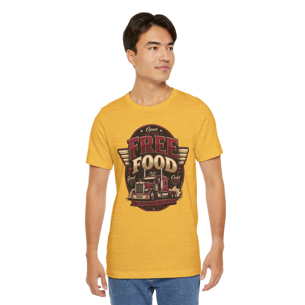 Funny "Free Food" Food Truck T-Shirt Perfect for Dad or Husband
