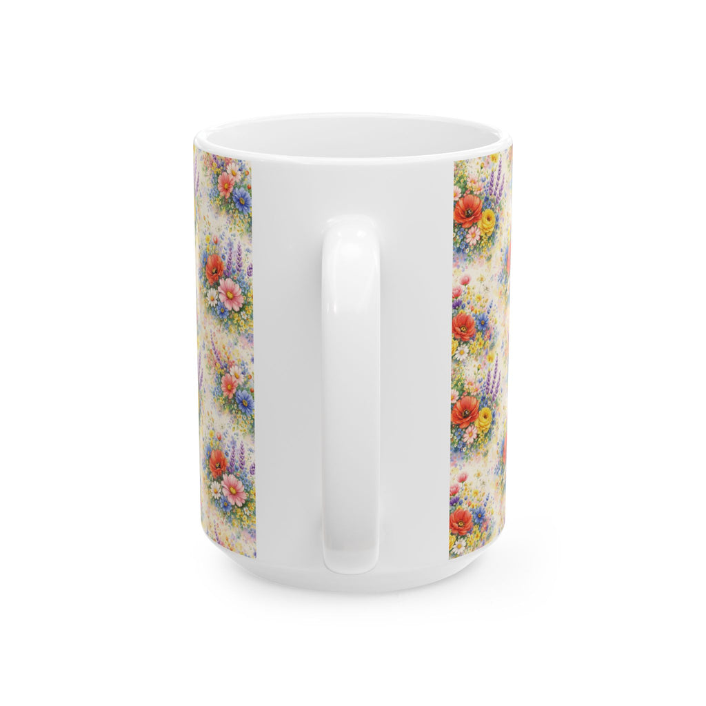 Watercolor Wildflowers Ceramic Mug — Floral 11oz & 15oz Coffee Cup