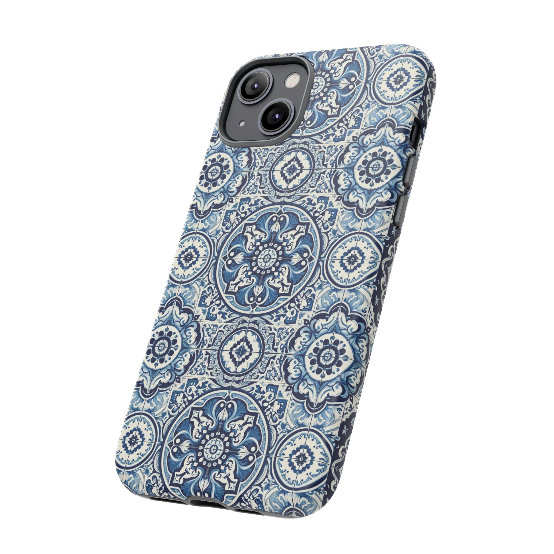 Azulejo Tile Phone Case Elegant Mediterranean Blue Porcelain Design iPhone 17, 16, 15, Samsung iPhone Samsung Accessory Gift for Her