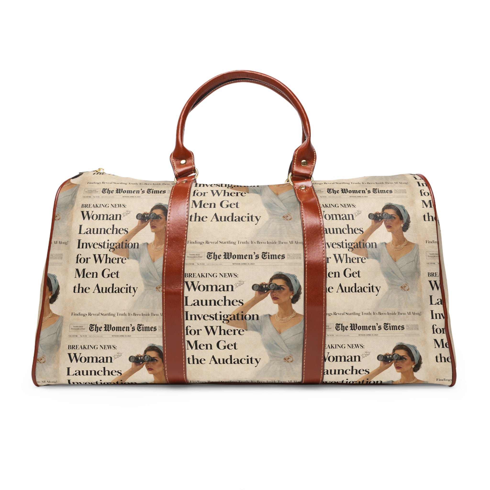 Funny Vintage Sarcastic Woman Waterproof Travel Bag | Retro Travel Tote Weekend Bag