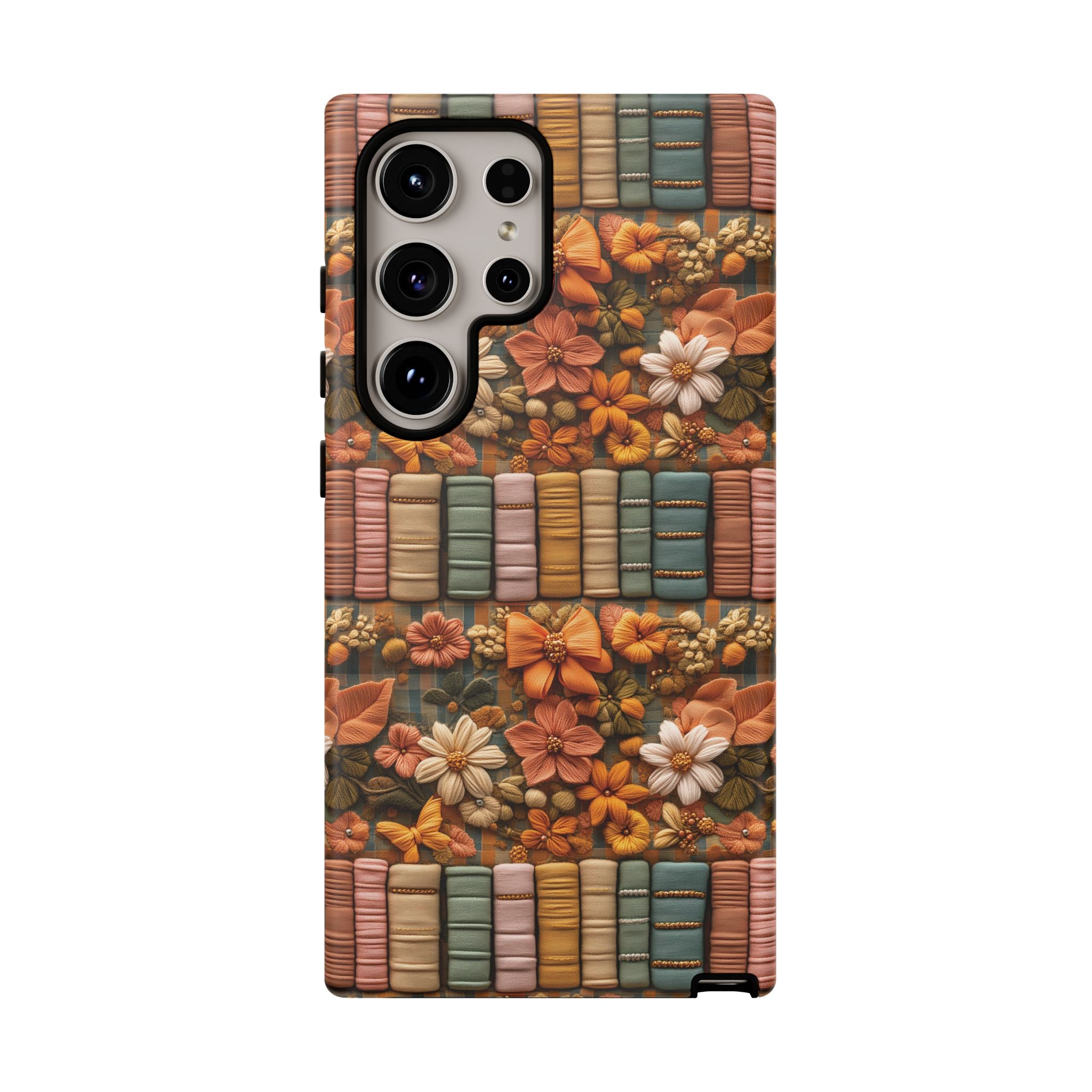 3D Illusion Boho Floral and Books Phone Case Gift for Her Phone 15, Samsung iPhone Samsung Gift for Her Case iPhone 15, Samsung iPhone Samsung Accessory Gift for Her