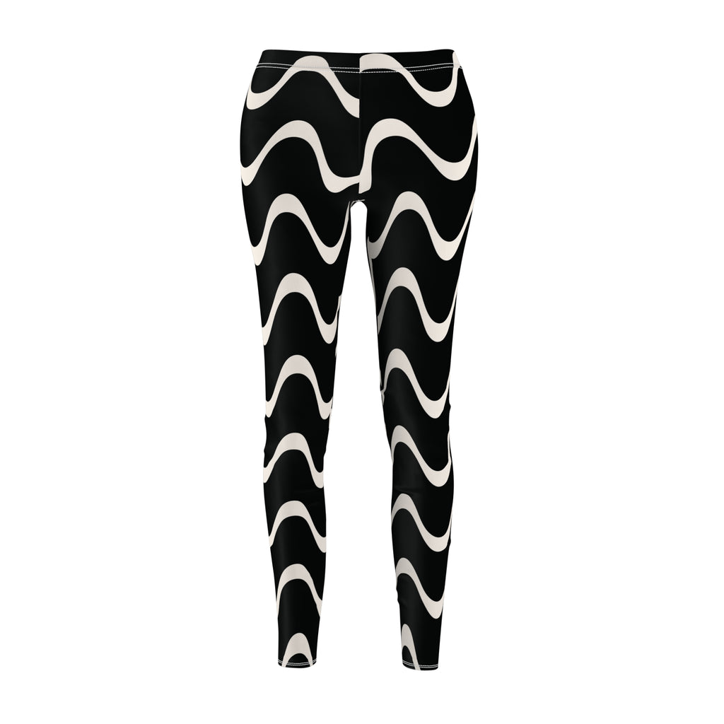 Black and White Abstract Women's Casual Leggings Stylish, Comfortable High-Waisted Yoga Pants for Everyday Wear, Workout, and Lounge – Perfect Gift Idea for Her – Available in Plus Sizes - MRSBYVALLE