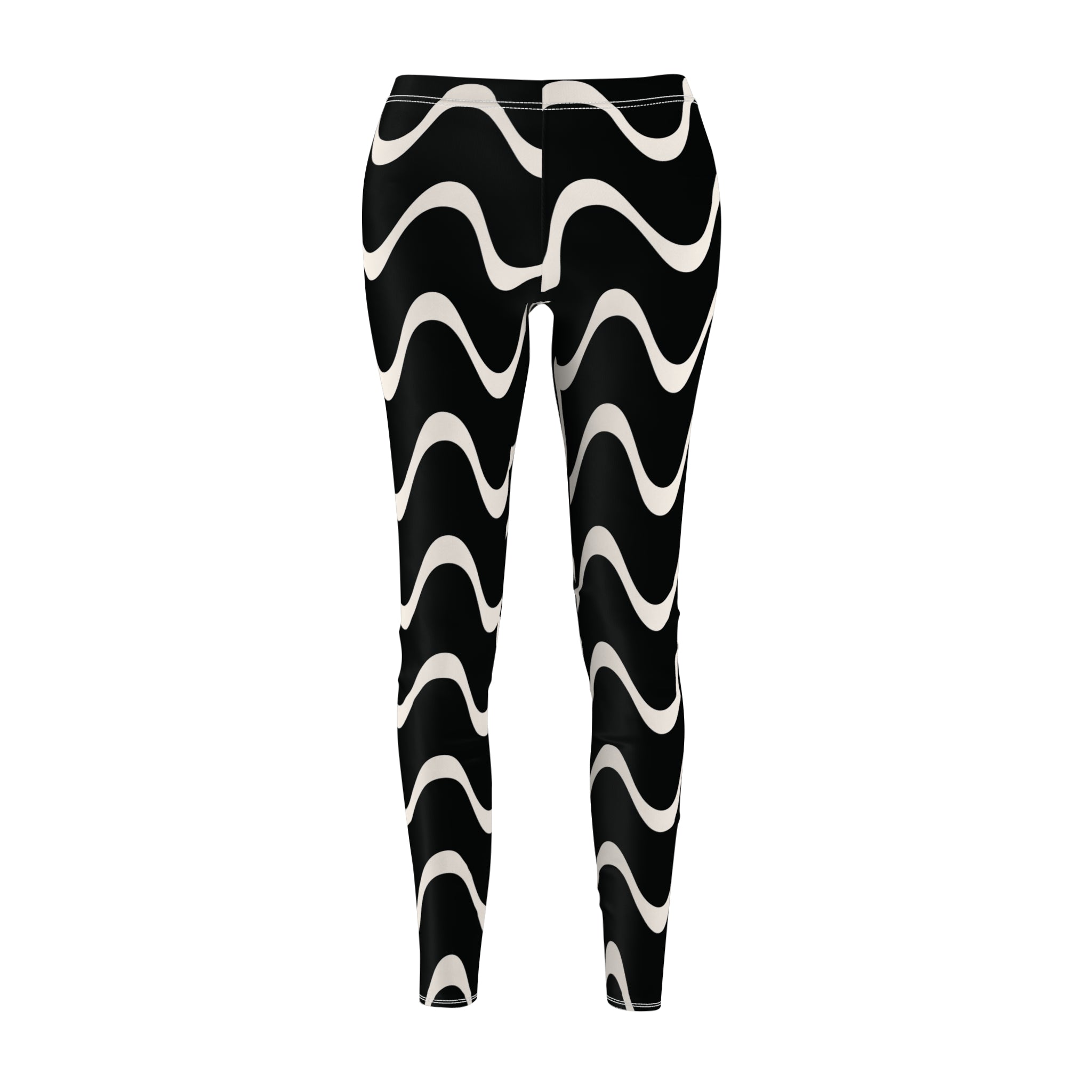 Black and White Abstract Women's Casual Leggings Stylish, Comfortable High-Waisted Yoga Pants for Everyday Wear, Workout, and Lounge – Perfect Gift Idea for Her – Available in Plus Sizes - MRSBYVALLE