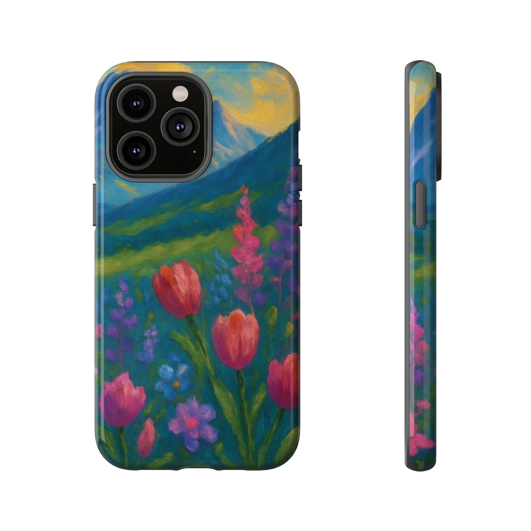 Mountains Wildflowers Phone Case | Vibrant Botanical Floral Design | Nature-Inspired Protective Cover for iPhone & Samsung | Trendy Aesthetic Gift Idea