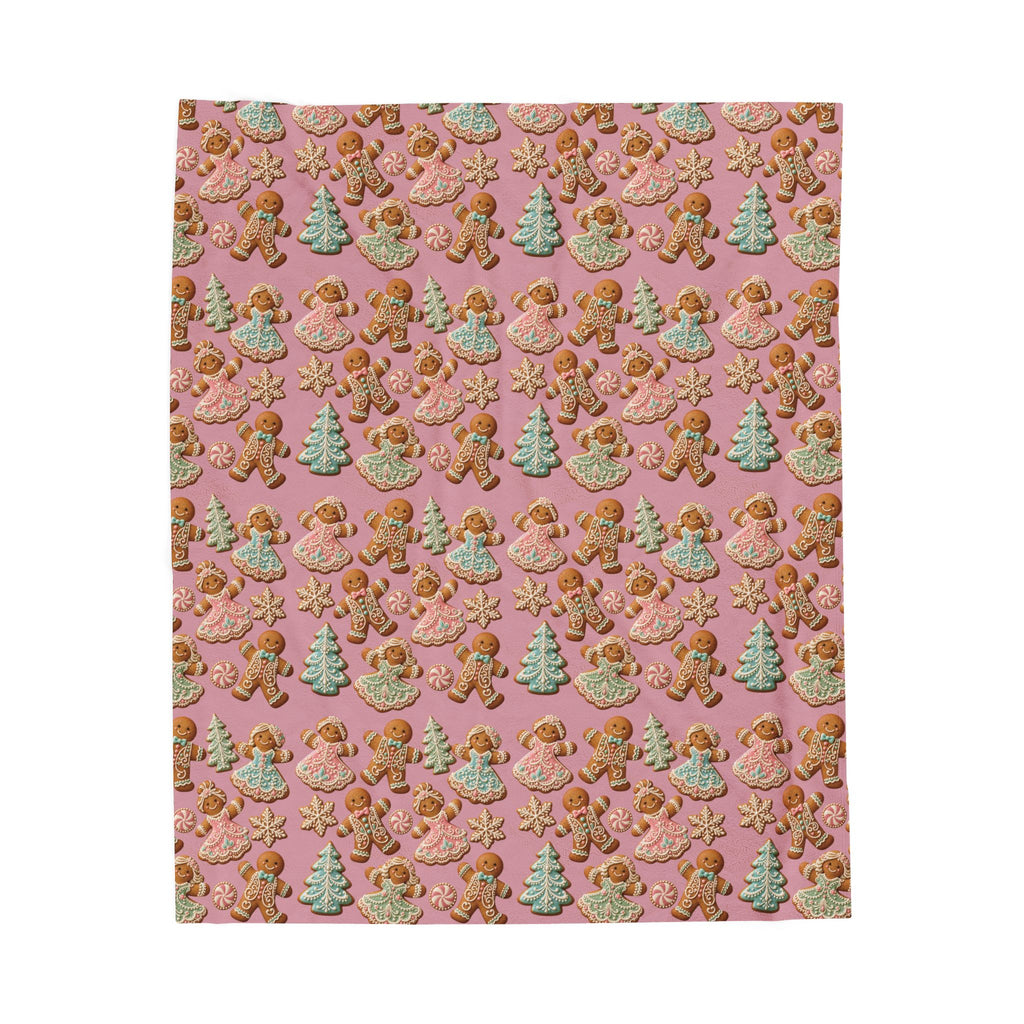 Gingerbread Holiday Velveteen Plush Blanket