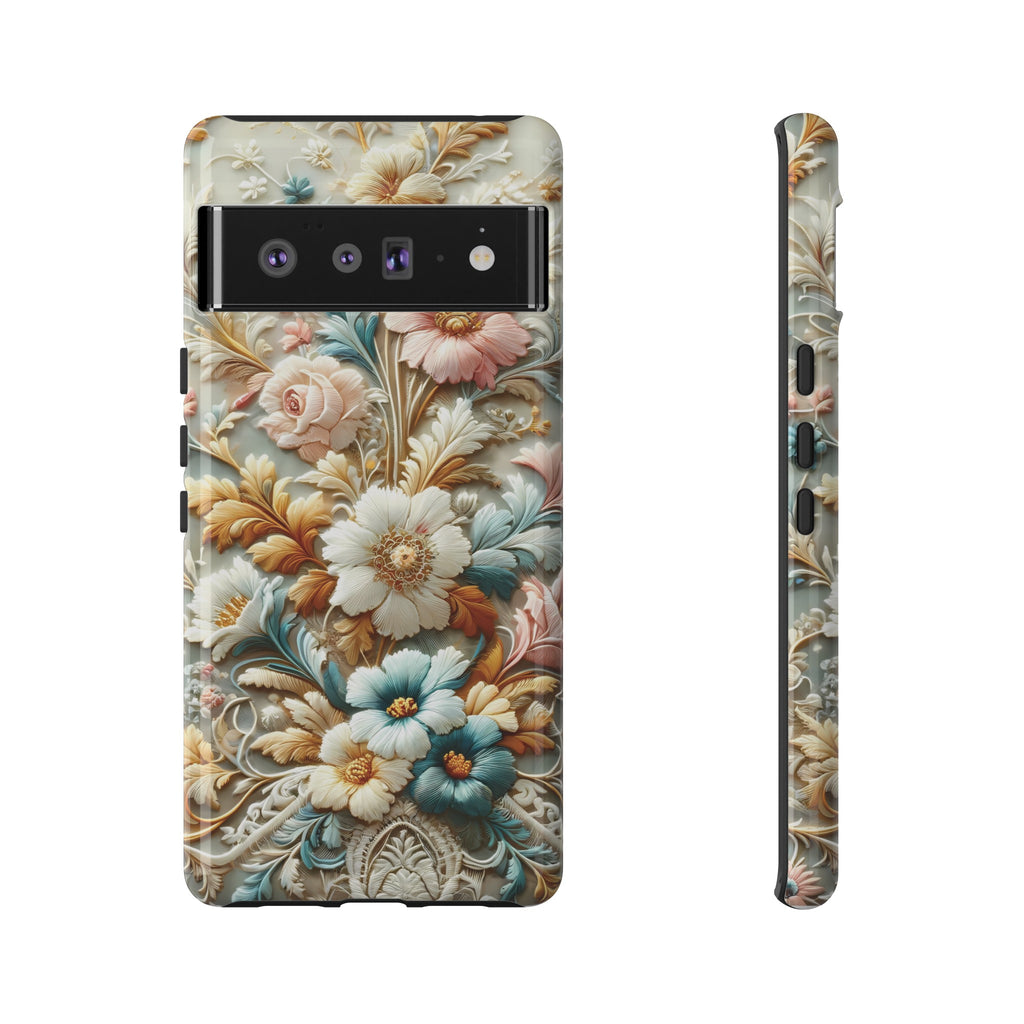 3D Elegant Faux Flowers Phone Case Stylish & Durable for iPhone Samsung Gift iPhone 15, 14, 13 Samsung Pixel Gift for Mom Accessory Gift for Her