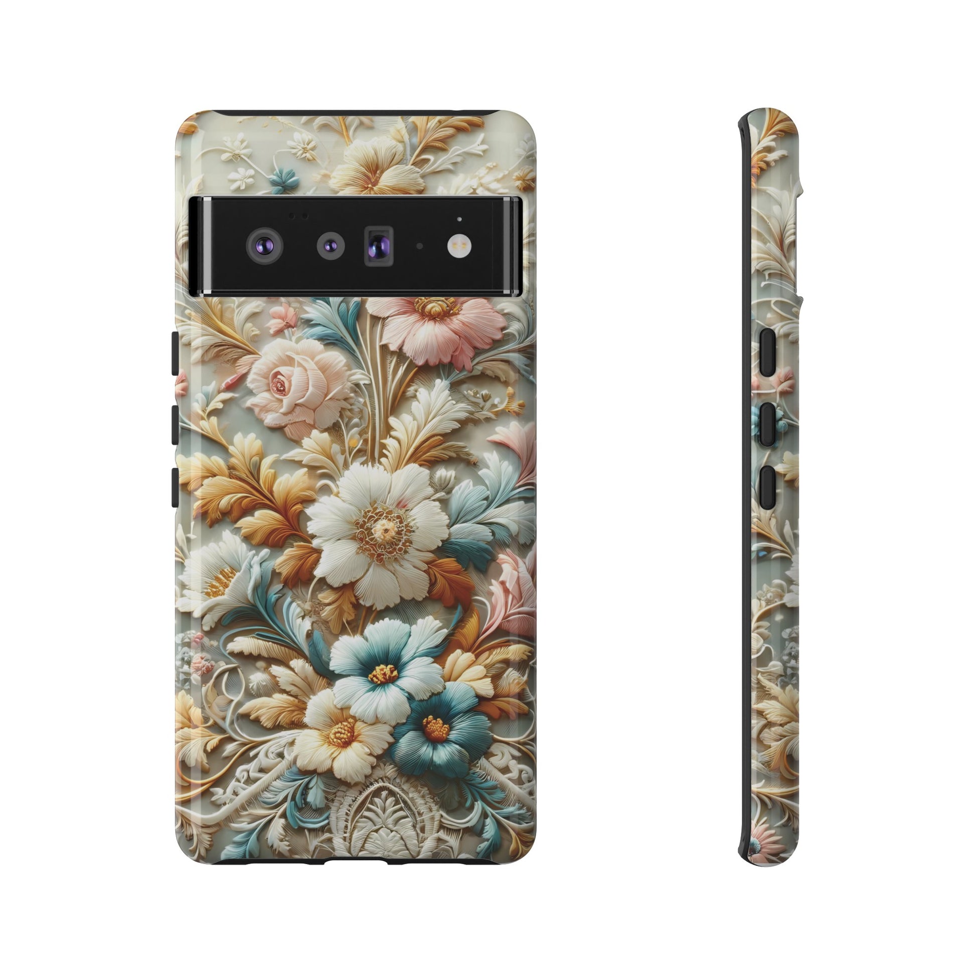 3D Elegant Faux Flowers Phone Case Stylish & Durable for iPhone Samsung Gift iPhone 15, 14, 13 Samsung Pixel Gift for Mom Accessory Gift for Her