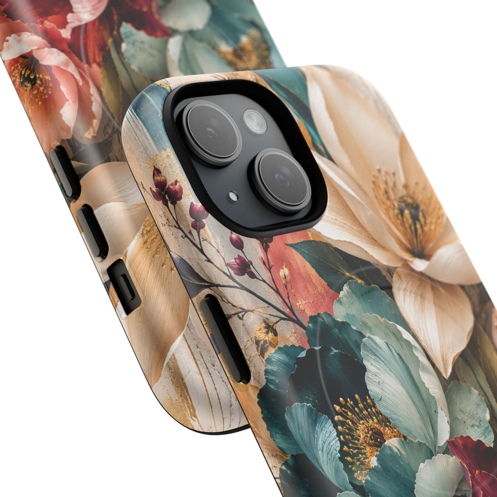Vintage Floral Bouquet phone case Tough Magnetic Case Velvet Bloom Floral Art iPhone Case  Botanical Protective Case Samsung Modern Garden
