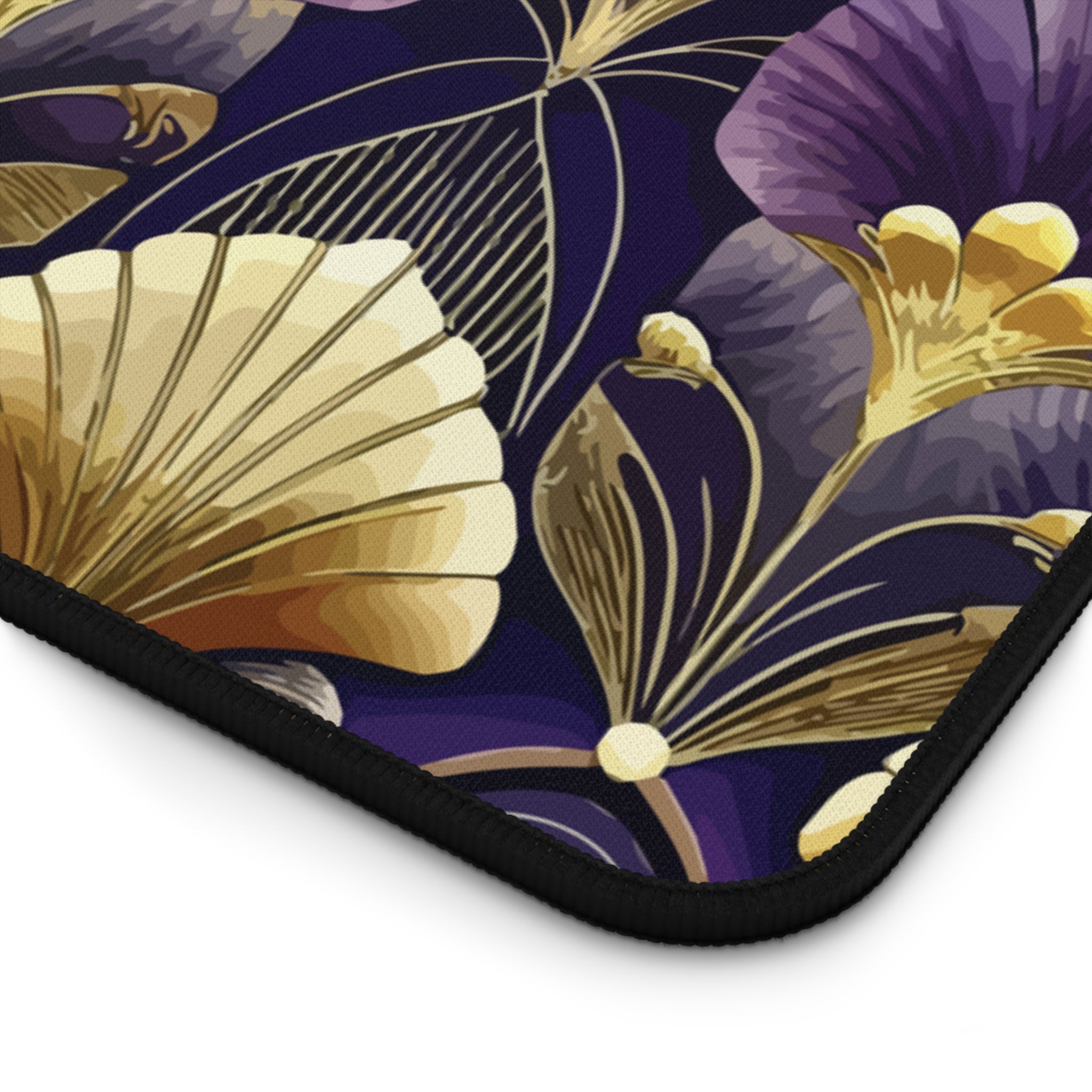 Art Deco Purple & Gold Desk Mat — Royal Decorative Desk Pad