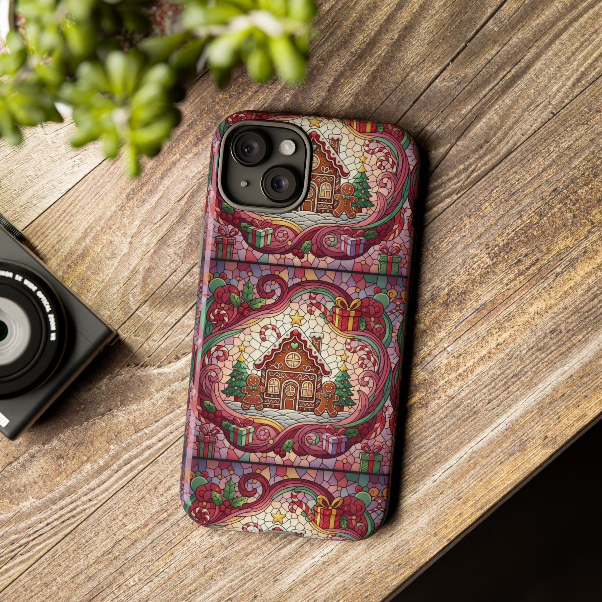 iPhone Case 17, 16  Gingerbread Stained Glass Tough Case Samsung perfect phone case