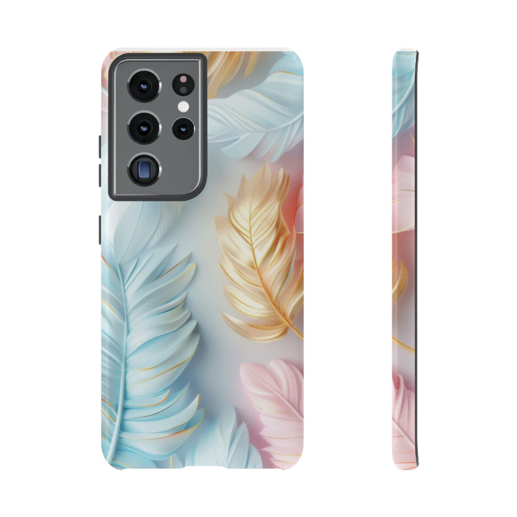 Pastel Feathers Protective Phone Case Gift for Her Phone 15, Samsung iPhone Samsung Gift for Her Case iPhone 15, Samsung iPhone Samsung Accessory Gift for Her