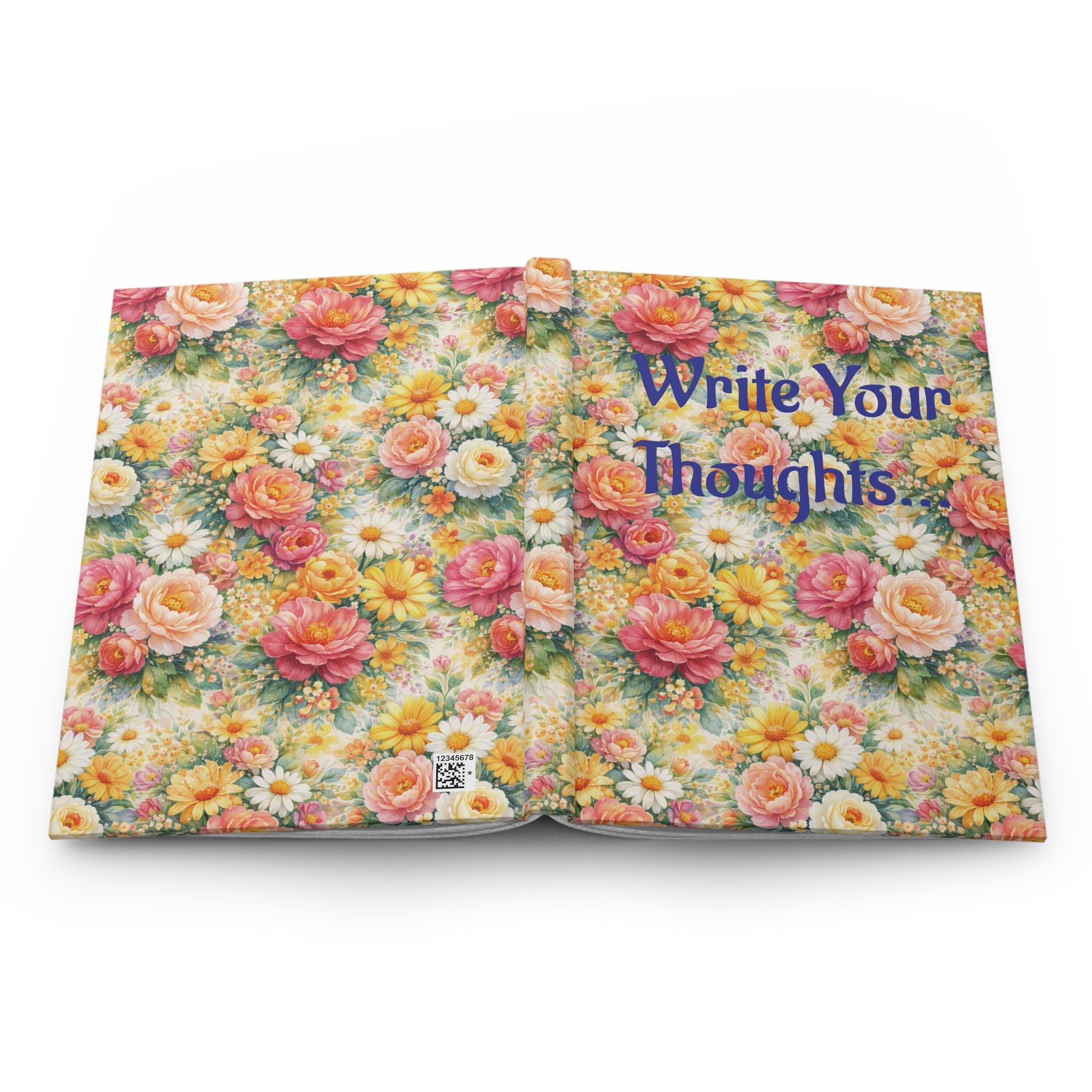 Floral Hardcover Journal — "Write Your Thoughts" Prayer Notebook